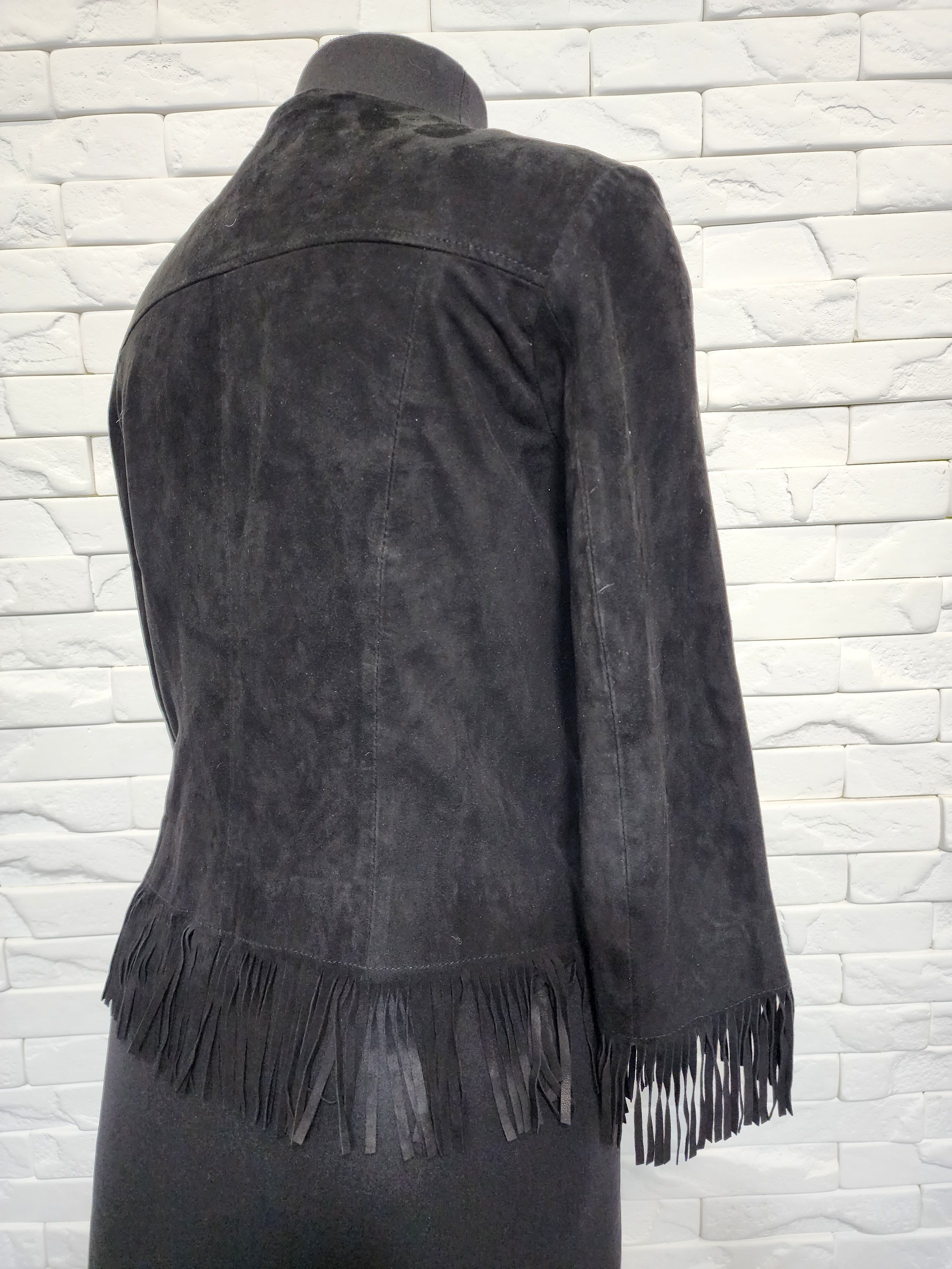 Genuine Leather Black Suede Leather Jacket: Women's Style Size M / US 6-8 / IT 42-44 - 4 Thumbnail