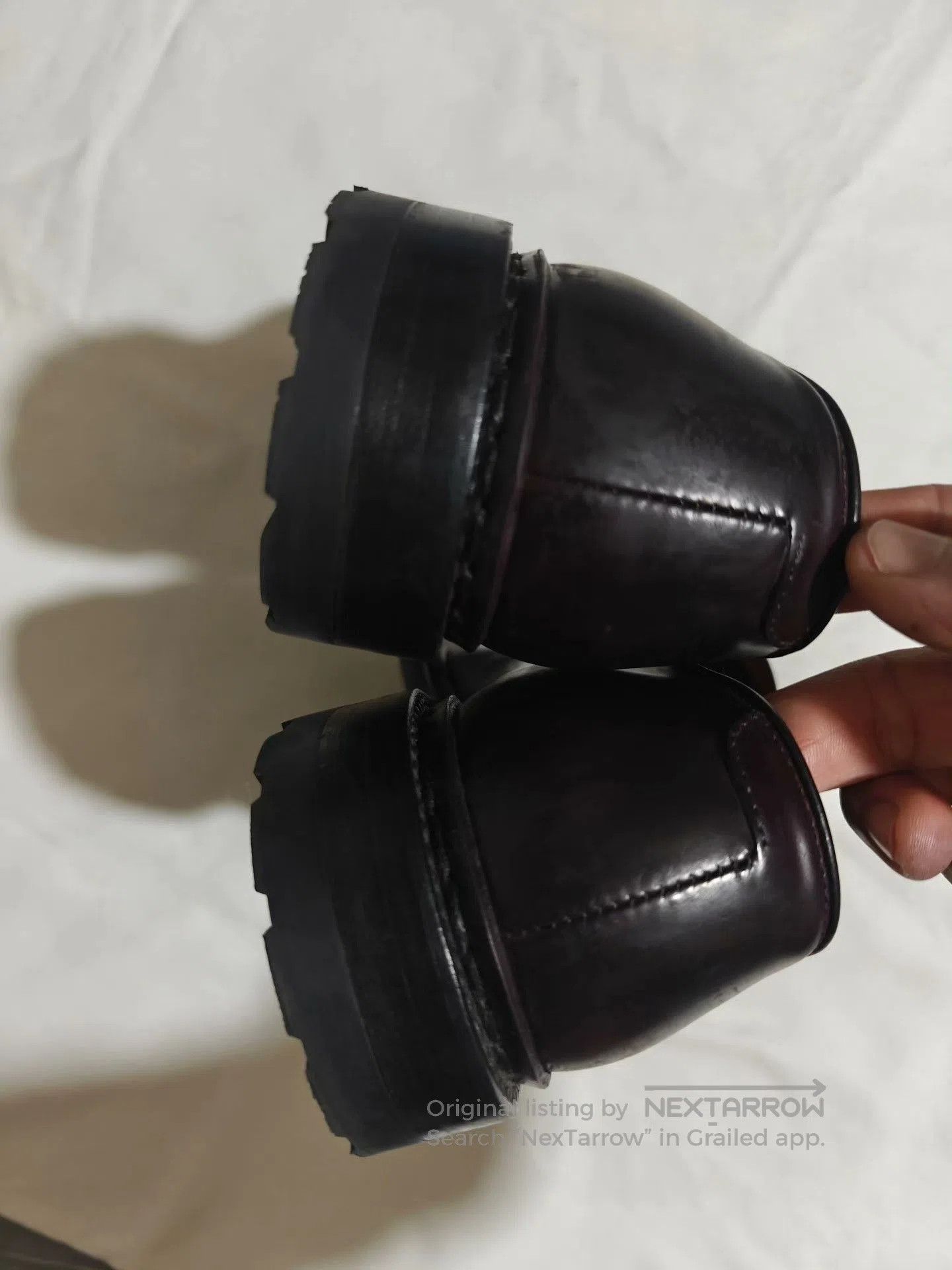 Vintage Men's Horsebutt Leather Derby Shoes. Size US 6.5 / EU 39-40 - 7 Thumbnail