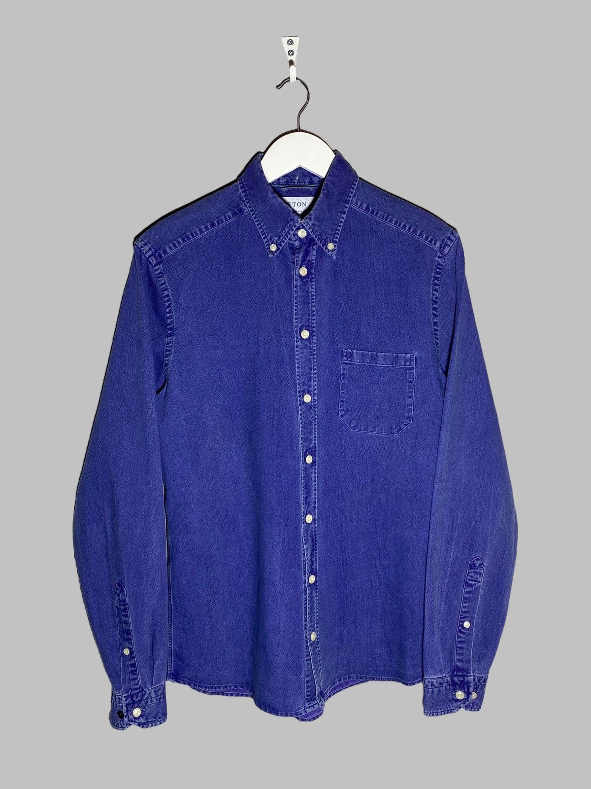 Eton 🔥 ETON DENIM BUTTON DOWN SHIRT SLIM FIT PREPPY STYLE Size US M / EU 48-50 / 2 - 1 Thumbnail