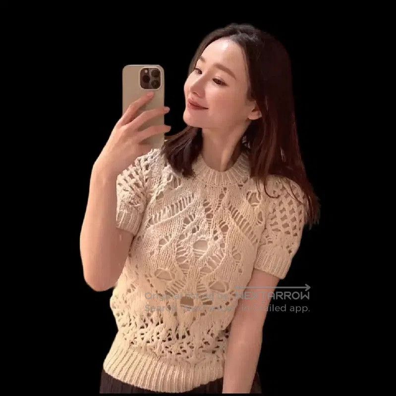 Dior Dior Cream Lace Short Sleeve Pullover Sweater . Size XS / US 0-2 / IT 36-38 - 2 Thumbnail