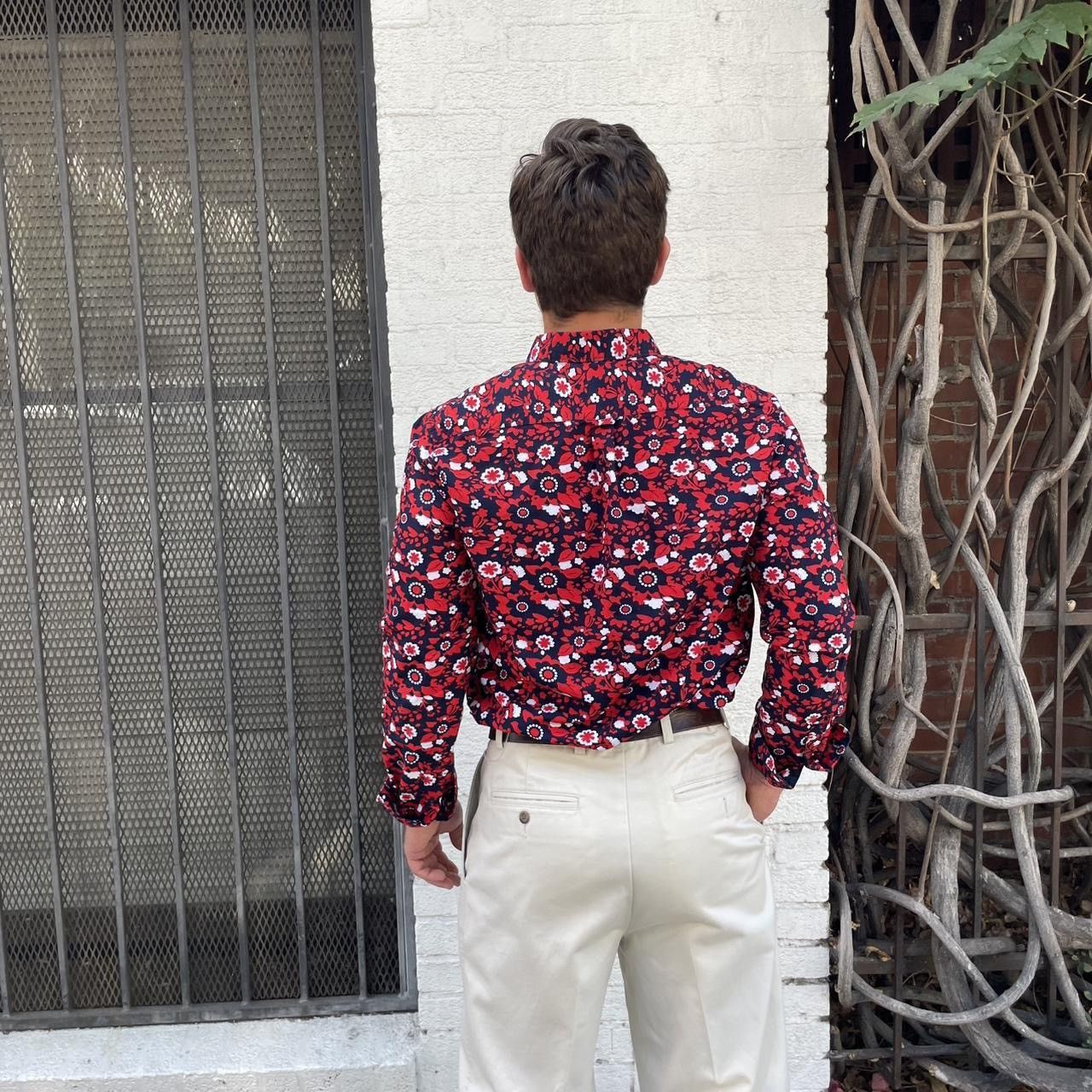 Nordstrom Denim and flower Navy & Red Ditsy Floral Woven Button Up Size US L / EU 52-54 / 3 - 2 Thumbnail