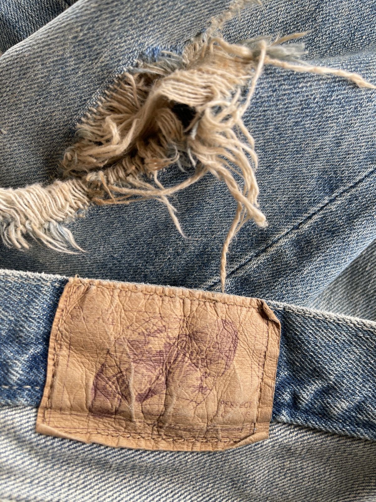 Japanese Brand Vintage Retro Girl Dirty Distressed Denim Jeans Streetwear Size 34" / US 12 / IT 48 - 13 Thumbnail