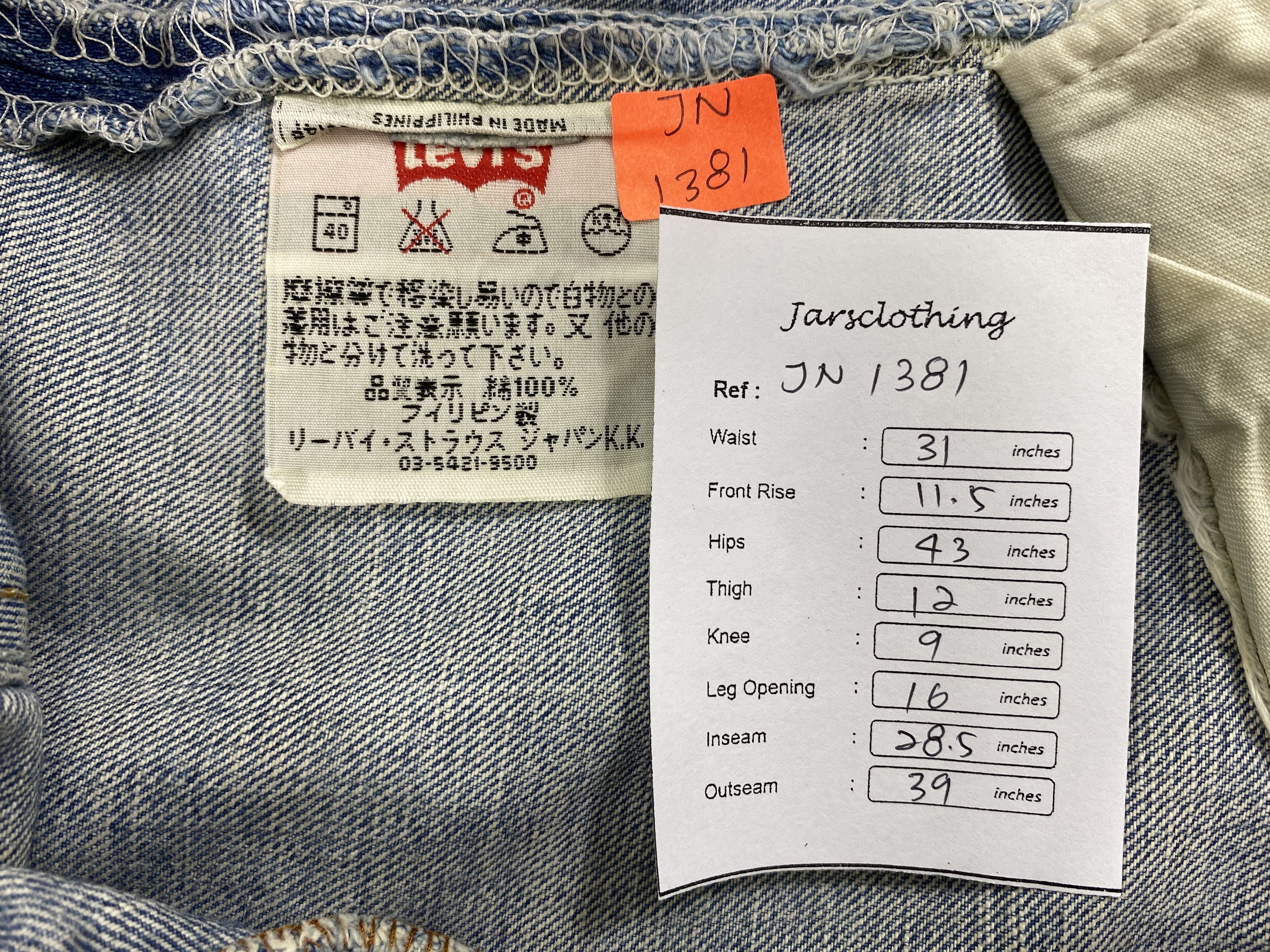 Levi's Light Blue Wash Vintage Levi's 501 31x28.5 Denim -JN1381 Size US 31 - 8 Thumbnail