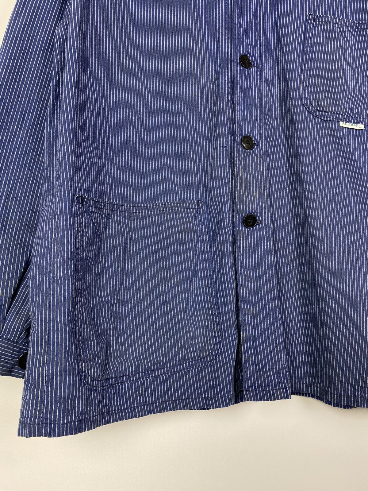 Vintage 90s Vintage Kempel Hickory Stripe Chore Work Over Shirt Size US S / EU 44-46 / 1 - 6 Thumbnail