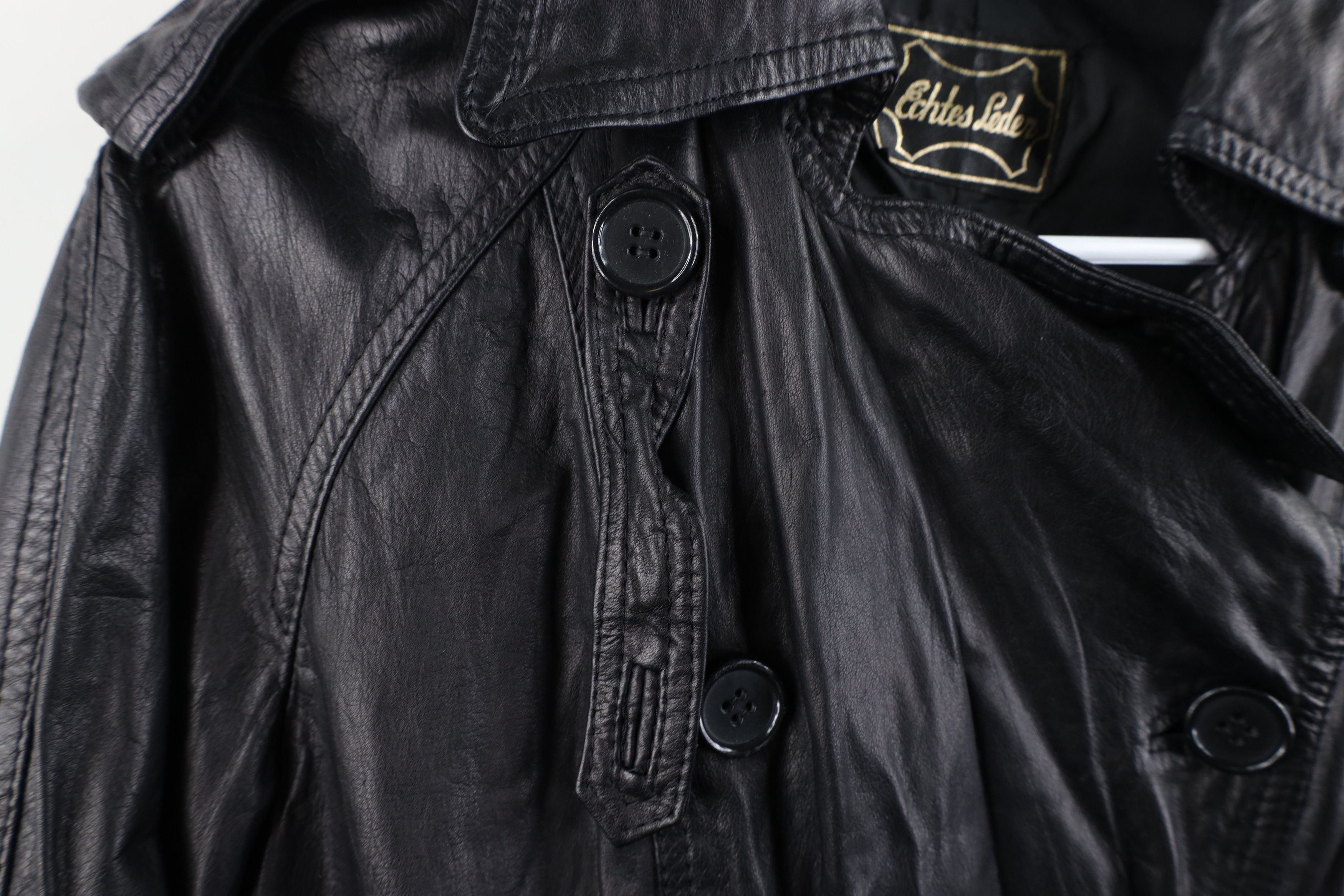 Vintage Vintage 70s Streetwear Belted Leather Trench Coat Jacket Size L / US 10 / IT 46 - 6 Thumbnail