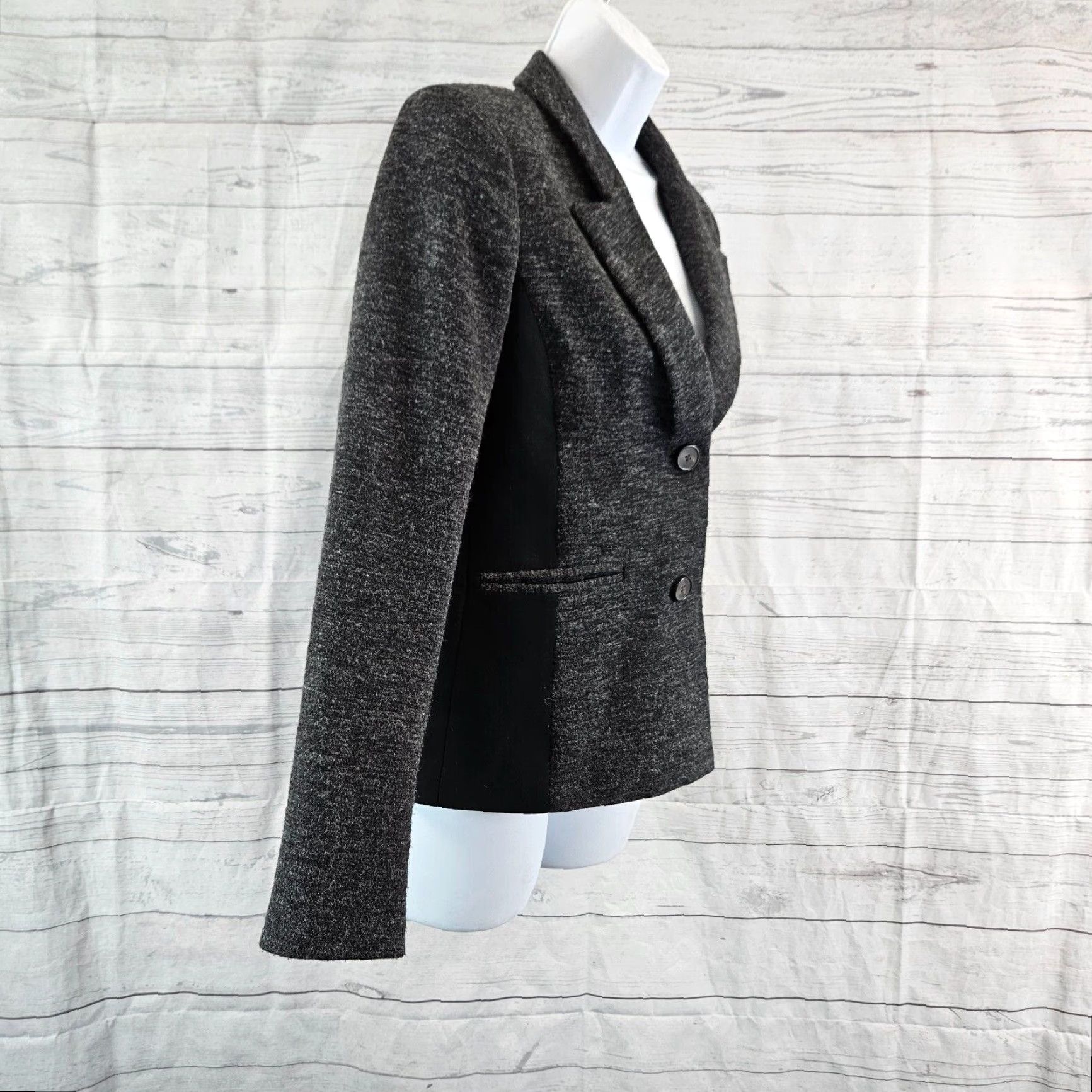 Vintage Cartonnier Blazer Womens Sz 2 Black Button Front Long Sleeve Shirt Jacket Size XS / US 0-2 / IT 36-38 - 3 Thumbnail