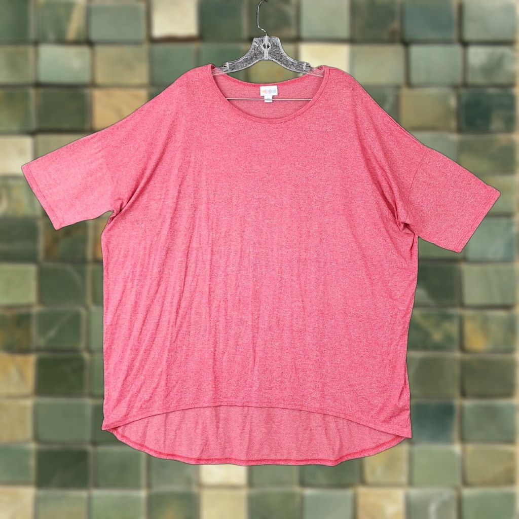 Vintage LULaRoe T-Shirt Women's Heathered Pink Short Sleeve Size 2XL Adult Pink Tee Ladies Short Sleeve 2XL Size 40" / US 18 - 1 Thumbnail