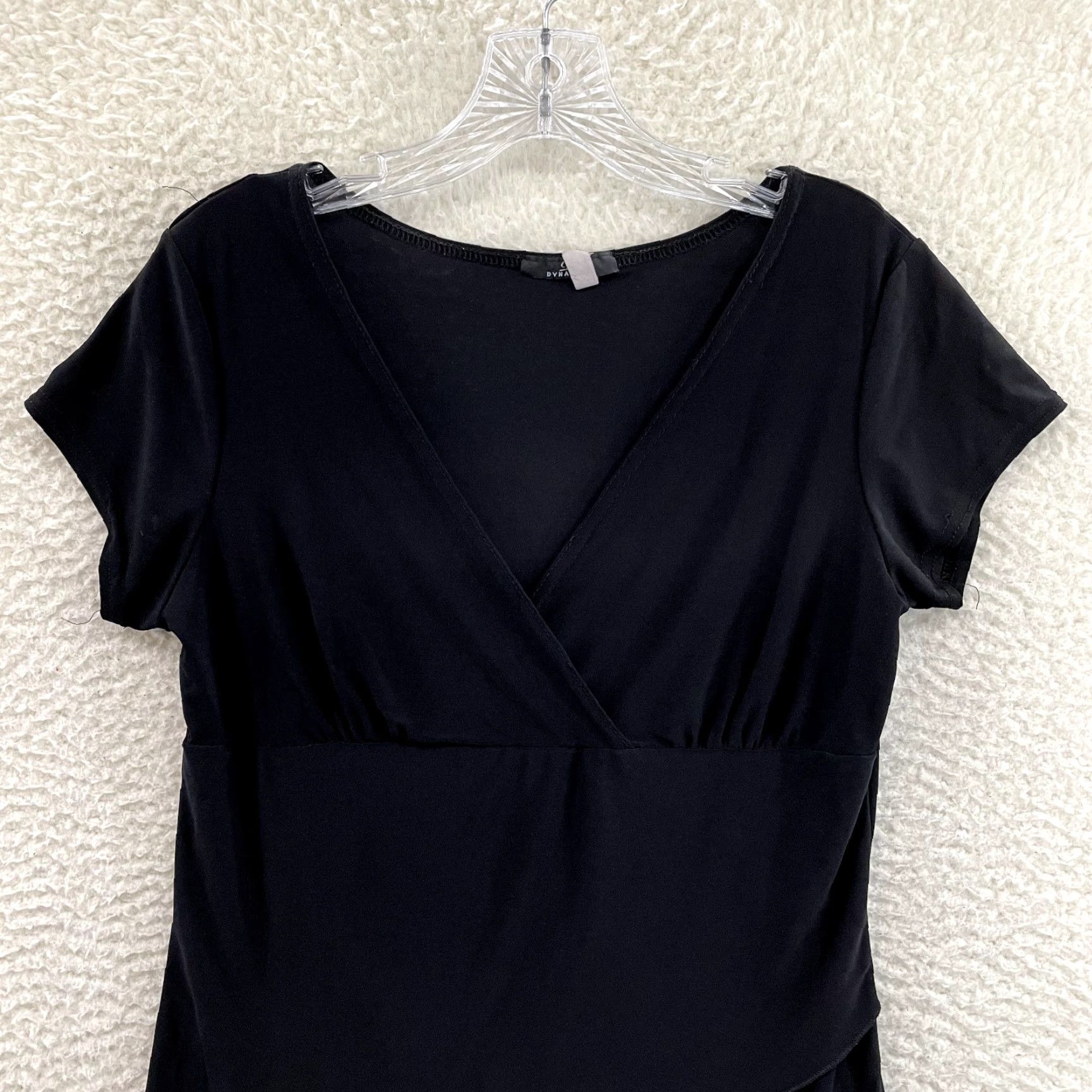 Vintage VINTAGE 90s Y2K Top Shirt XL Black Grunge Slinky Stretch Asymmetrical Fairy Dynamite Ladies/Ladies XL Size XL / US 12-14 / IT 48-50 - 3 Thumbnail