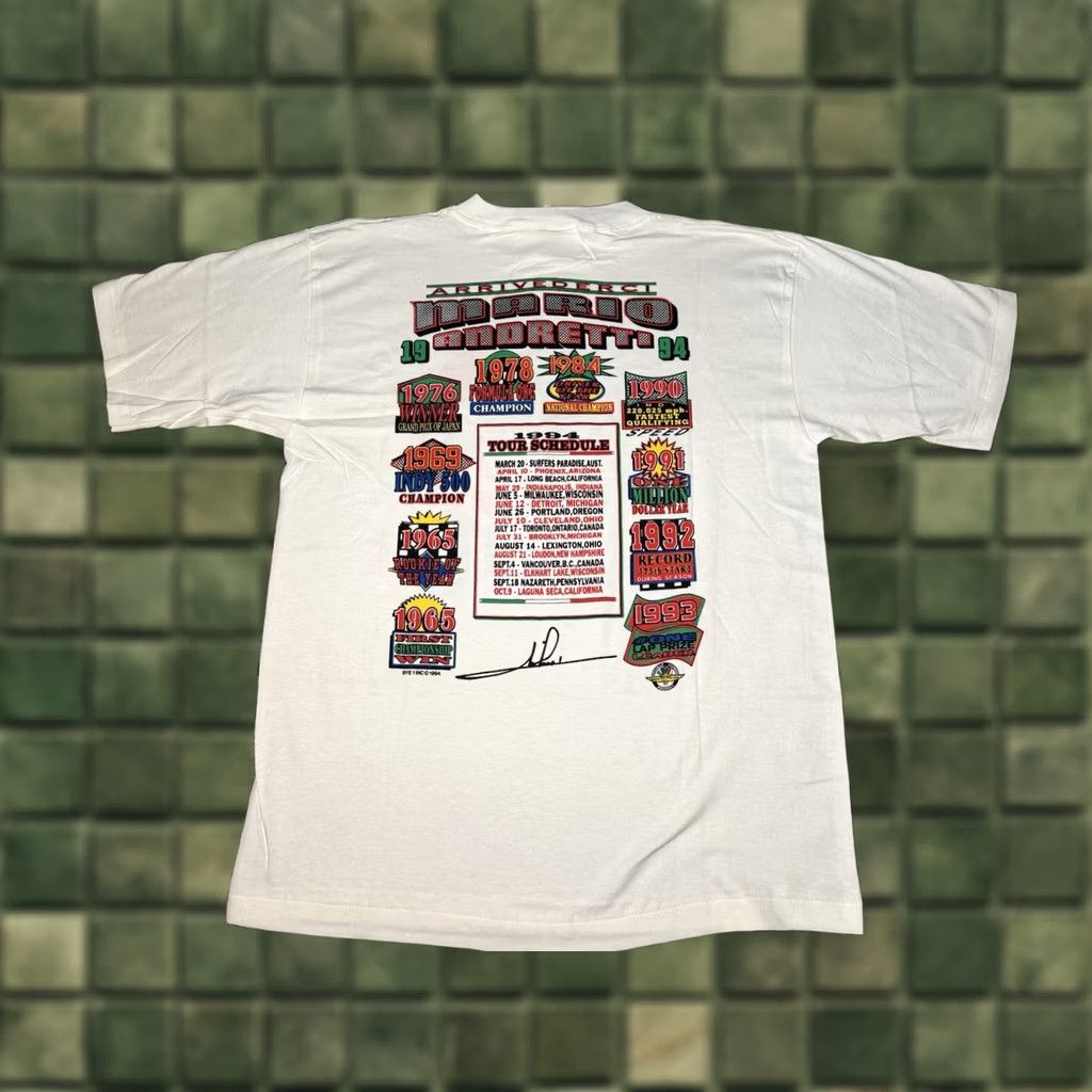 Doublet VINTAGE 90s Indy 500 MARIO ANDRETTI Arrivederci Double Sided XL Mens Size US XL / EU 56 / 4 - 1 Thumbnail