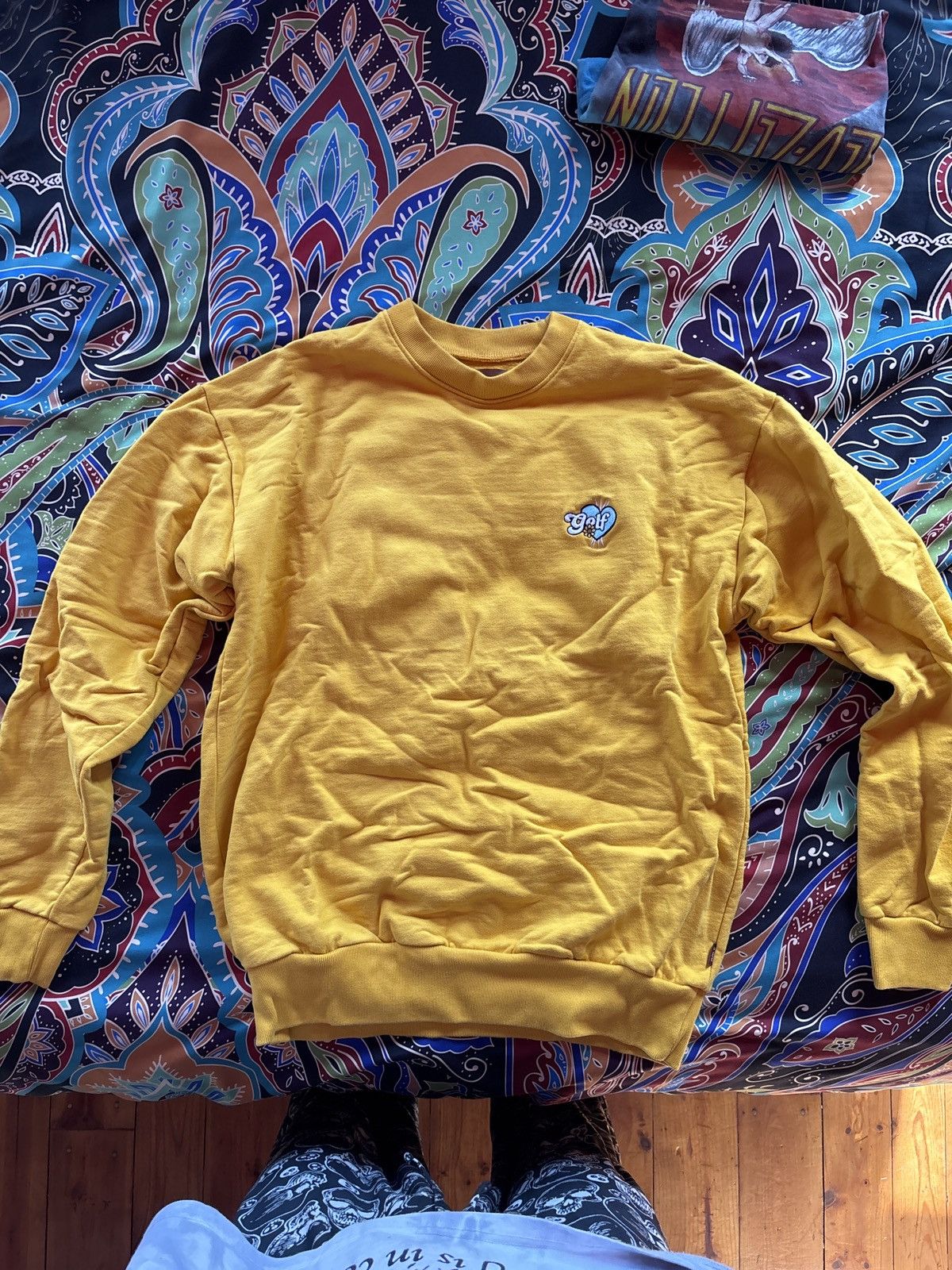 Golf Wang Golf Wang Embroidered Yellow Heart Crewneck Size US M / EU 48-50 / 2 - 1 Thumbnail