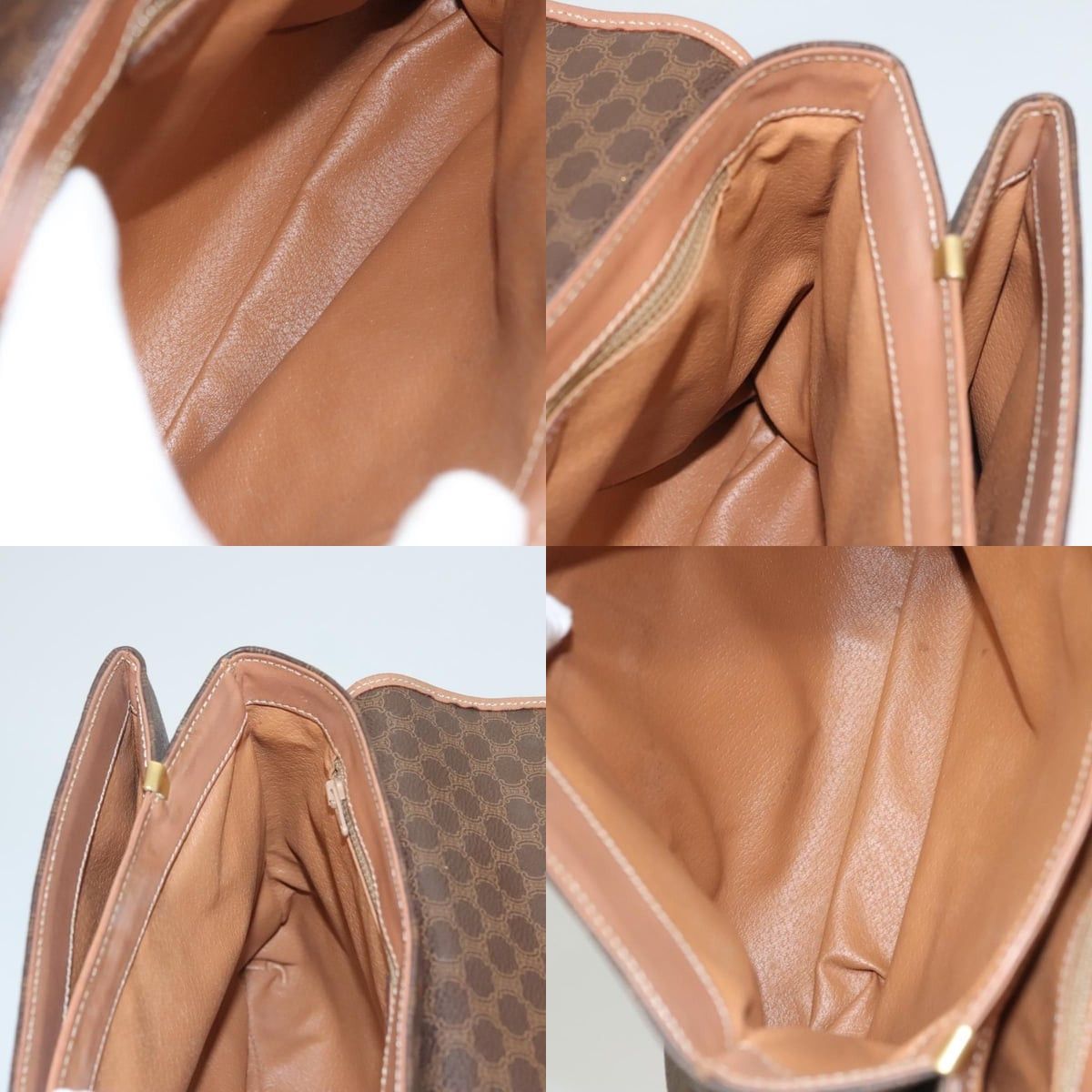 Celine CELINE Macadam Canvas Hand Bag Pvc Leather Brown Gold Size ONE SIZE - 12 Thumbnail
