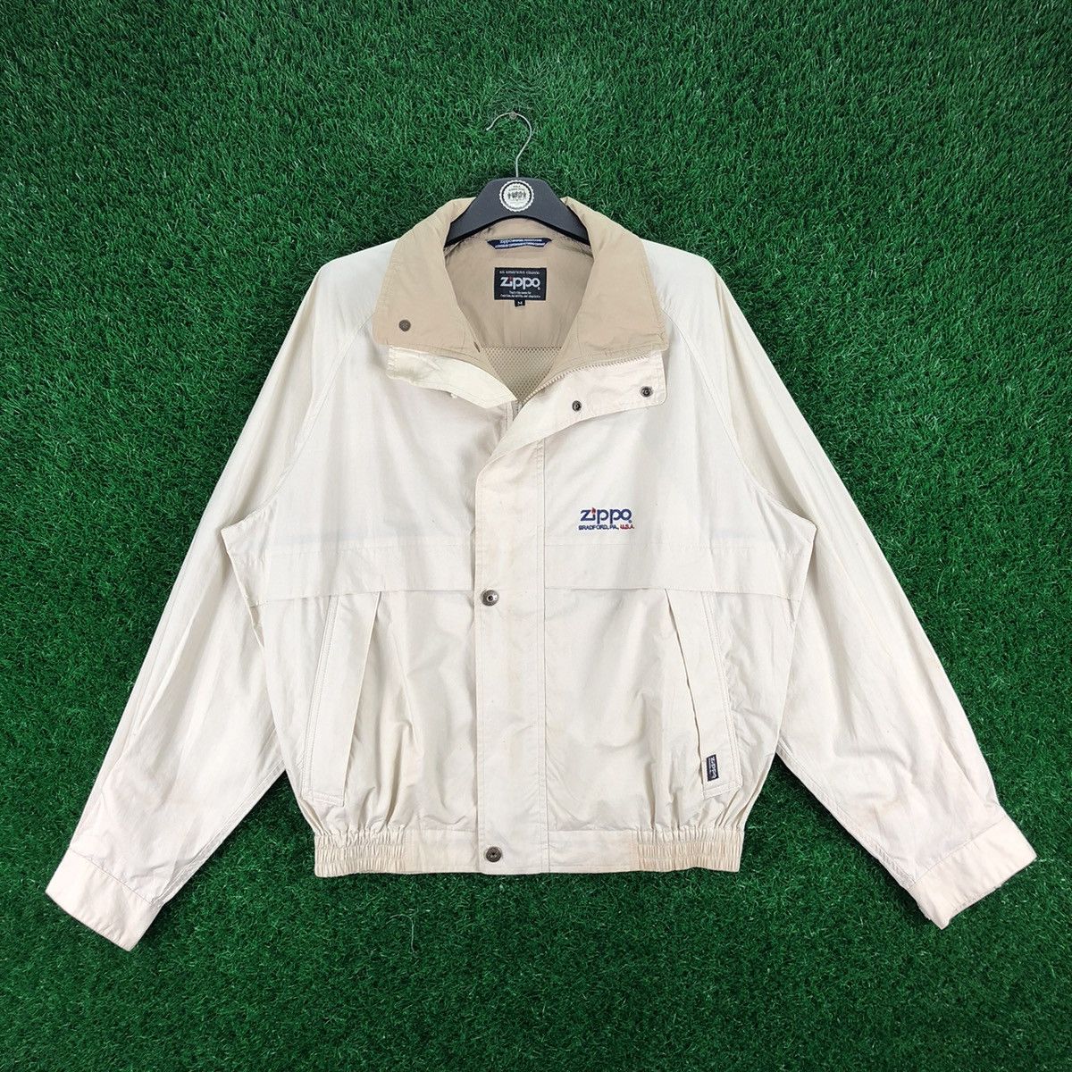 image of American Classics x Vintage 90's Zippo Casual Work Zipper Jacket in All Nude, Men's (Size Large)