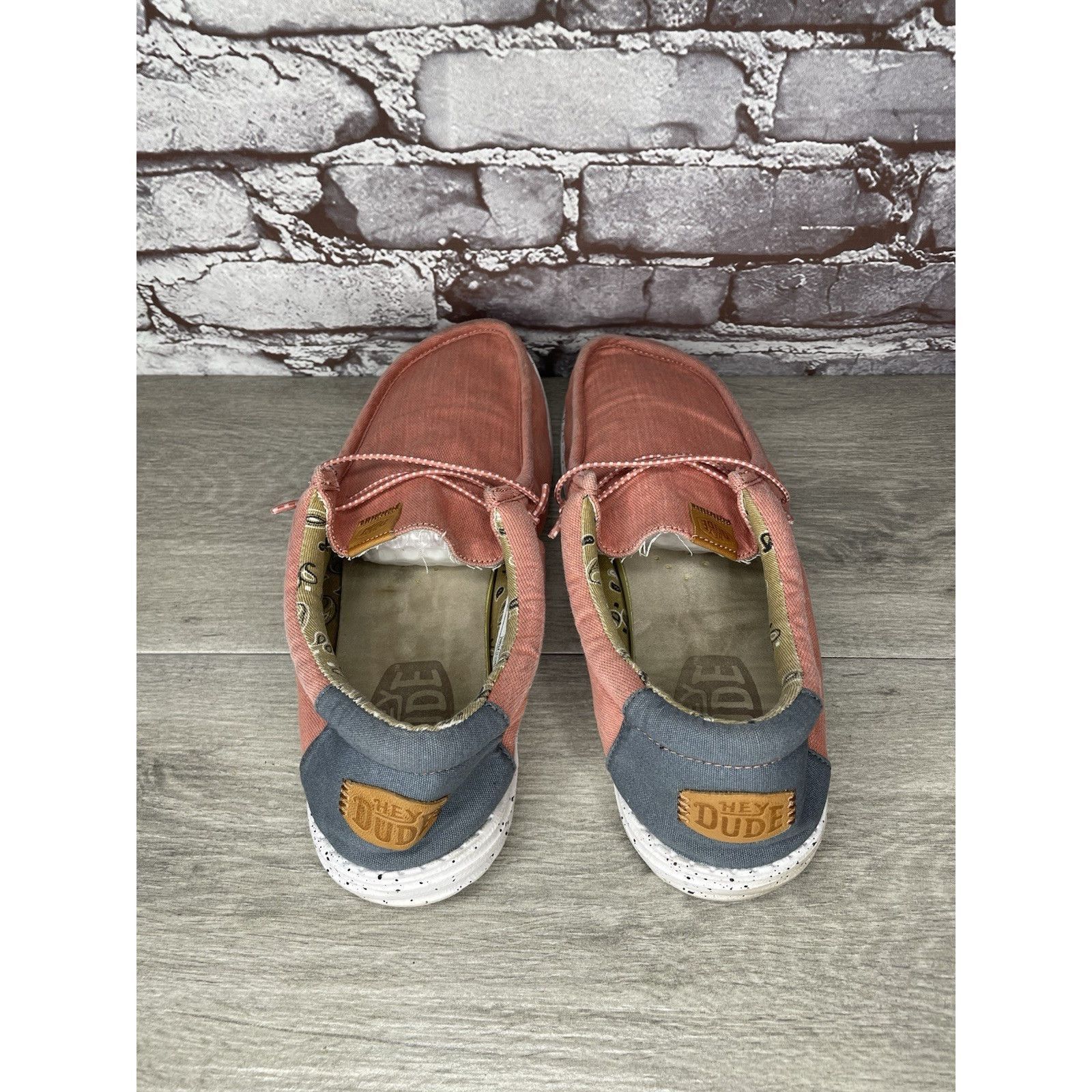 Other Hey Dude Shoes Wally Washed Pink Fabric Slip On Comfort Shoe Size US 13 / EU 46 - 5 Thumbnail