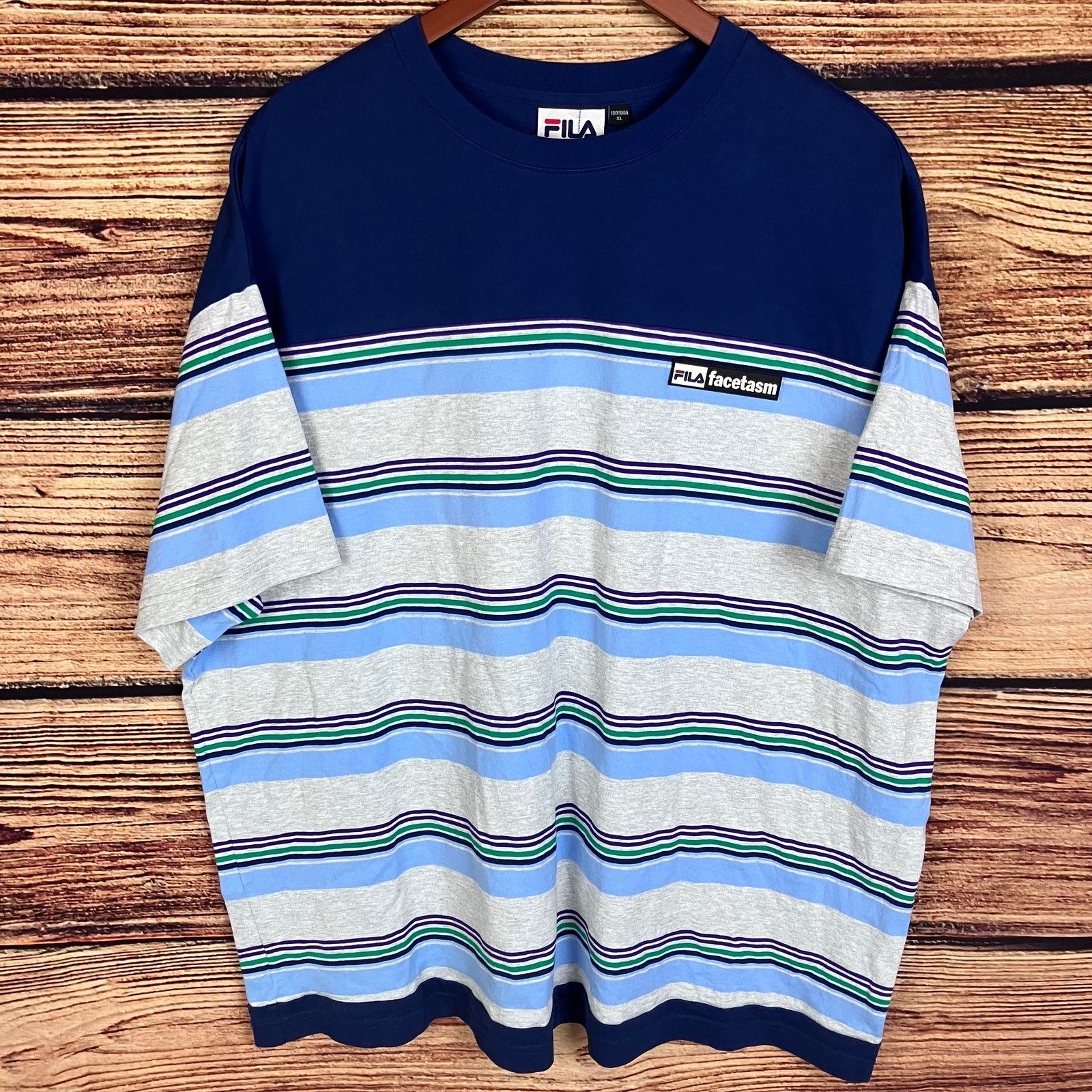 Facetasm FILA x Facetasm Striped Short Sleeve T-shirt Size US XL / EU 56 / 4 - 2 Thumbnail