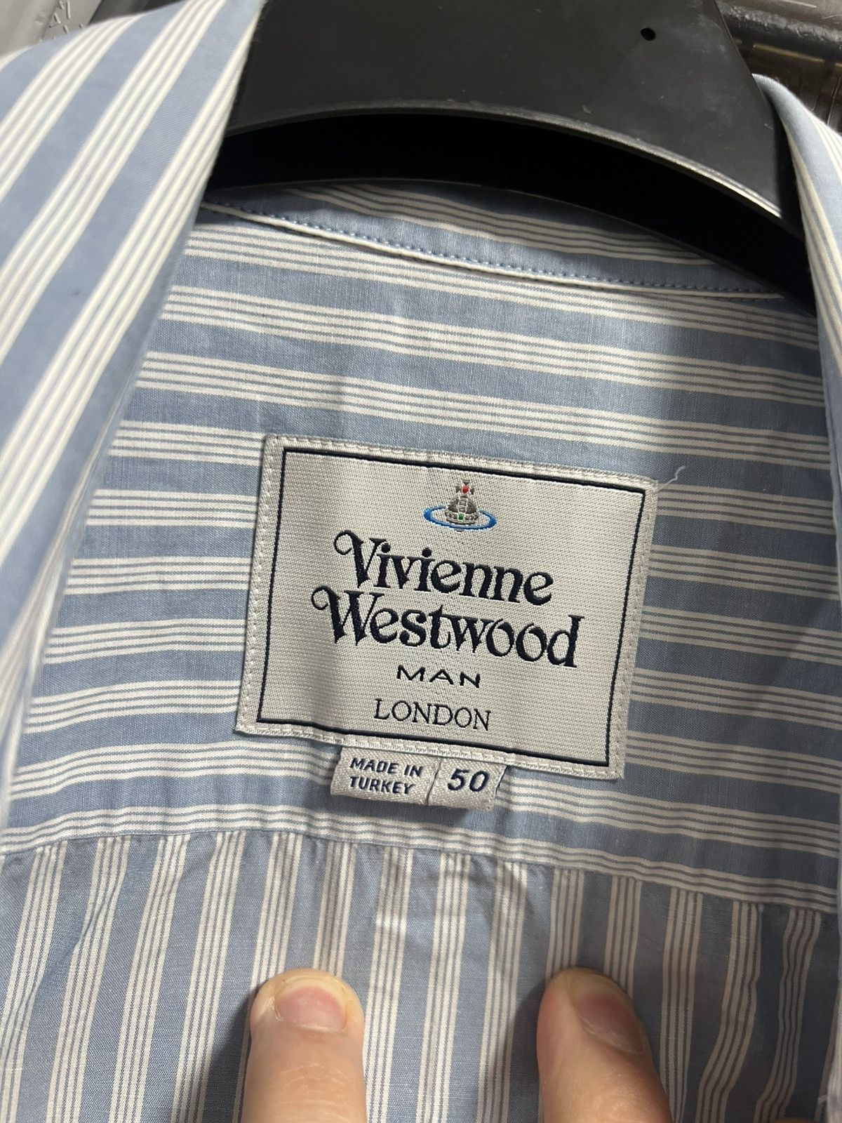 Vivienne Westwood Vivienne Westwood Man London Men's Blue Stripe Shirt Size 50 Size US M / EU 48-50 / 2 - 6 Thumbnail