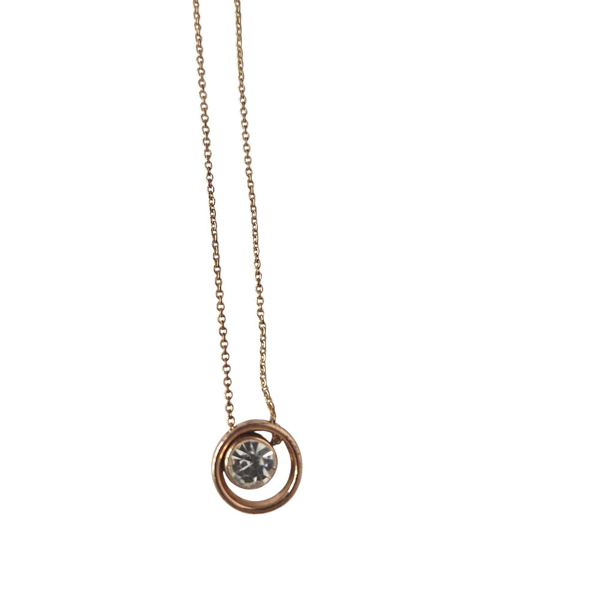 Other Claires Rose Gold Solitaire Floating Crystal Necklace Dainty Size ONE SIZE - 2 Thumbnail