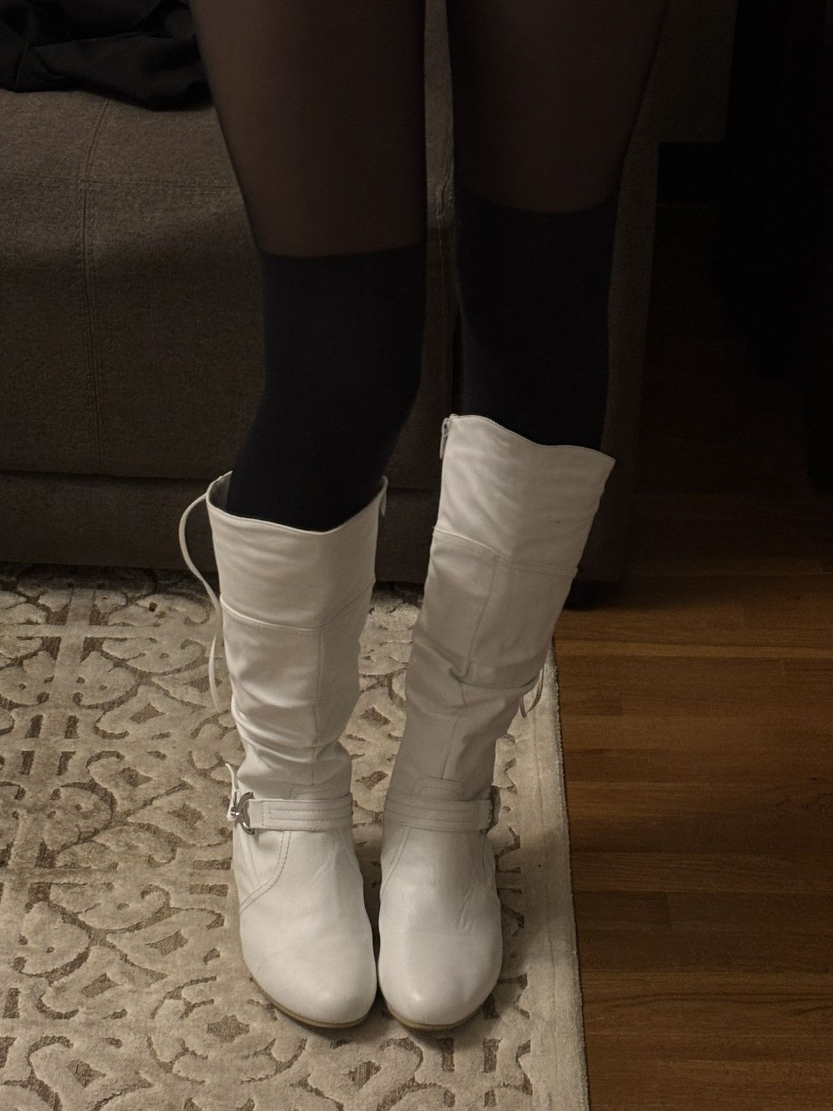 Vintage White Avant-garde leather boots Size US 8 / IT 38 - 3 Thumbnail