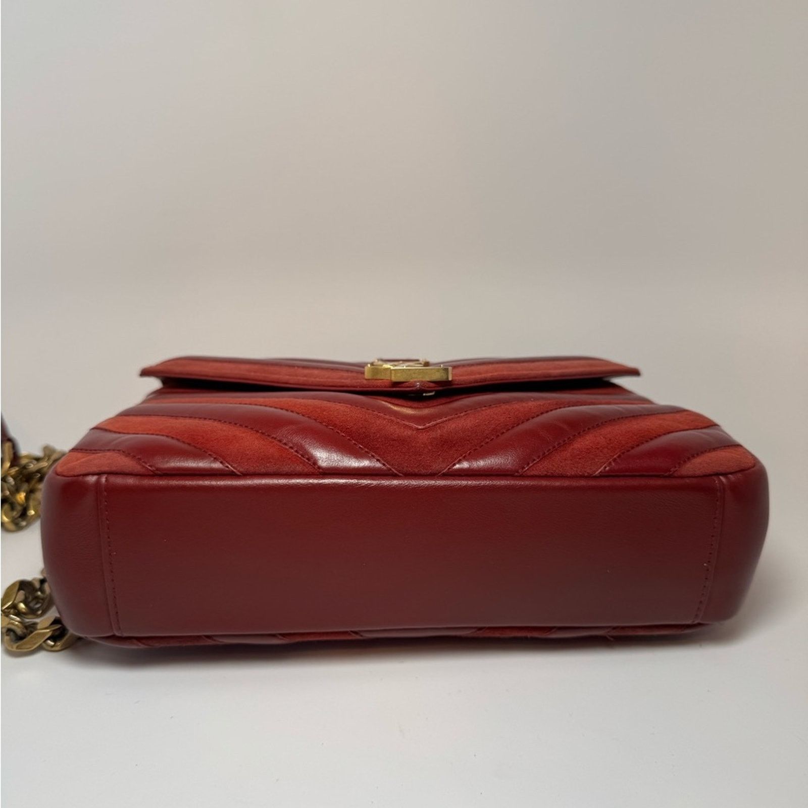 Yves Saint Laurent Saint Laurent YSL Red Suede Leather College Crossbody Bag Size ONE SIZE - 14 Thumbnail