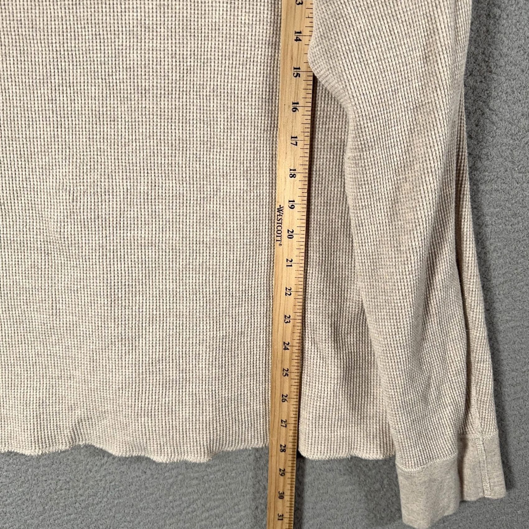 Wallace & Barnes Wallace & Barnes Shirt Mens XL Beige Thermal Henley Long Sleeve Cotton Size US XL / EU 56 / 4 - 7 Thumbnail