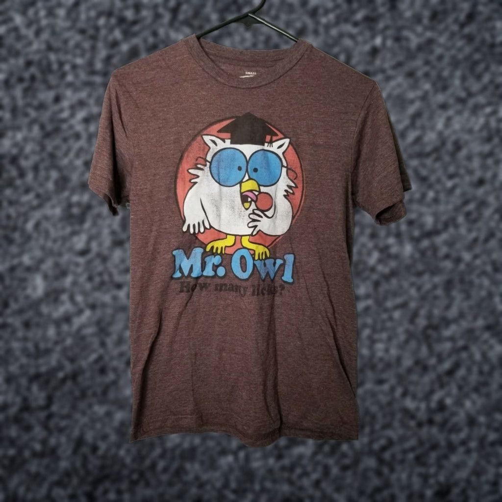 Vintage Mens Savvy T Shirt Brown Extra Large XL Mr Owl Tootsie Pop Size US S / EU 44-46 / 1 - 1 Thumbnail