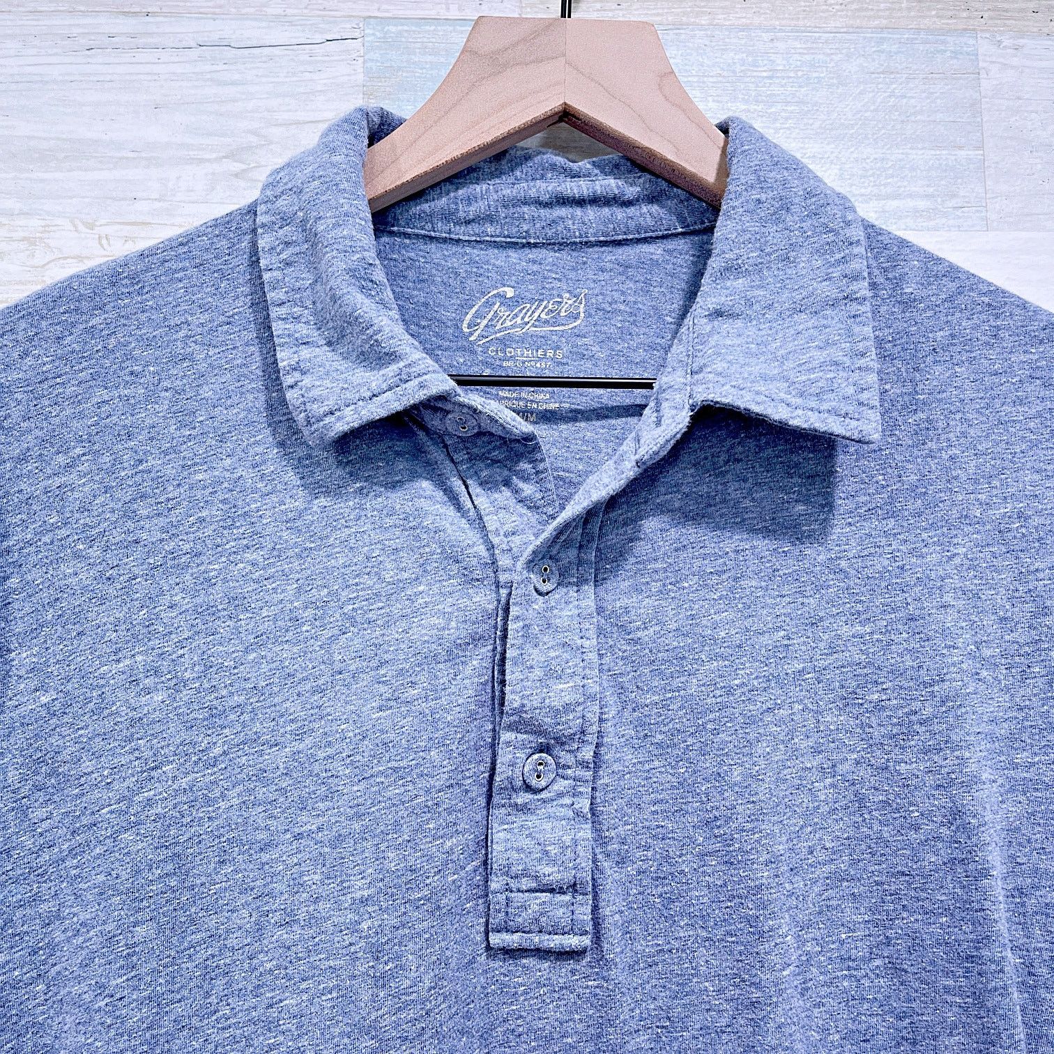 Grayers Grayers Sunwashed 2 Button Polo Heather Blue Mens Medium Size US M / EU 48-50 / 2 - 2 Thumbnail