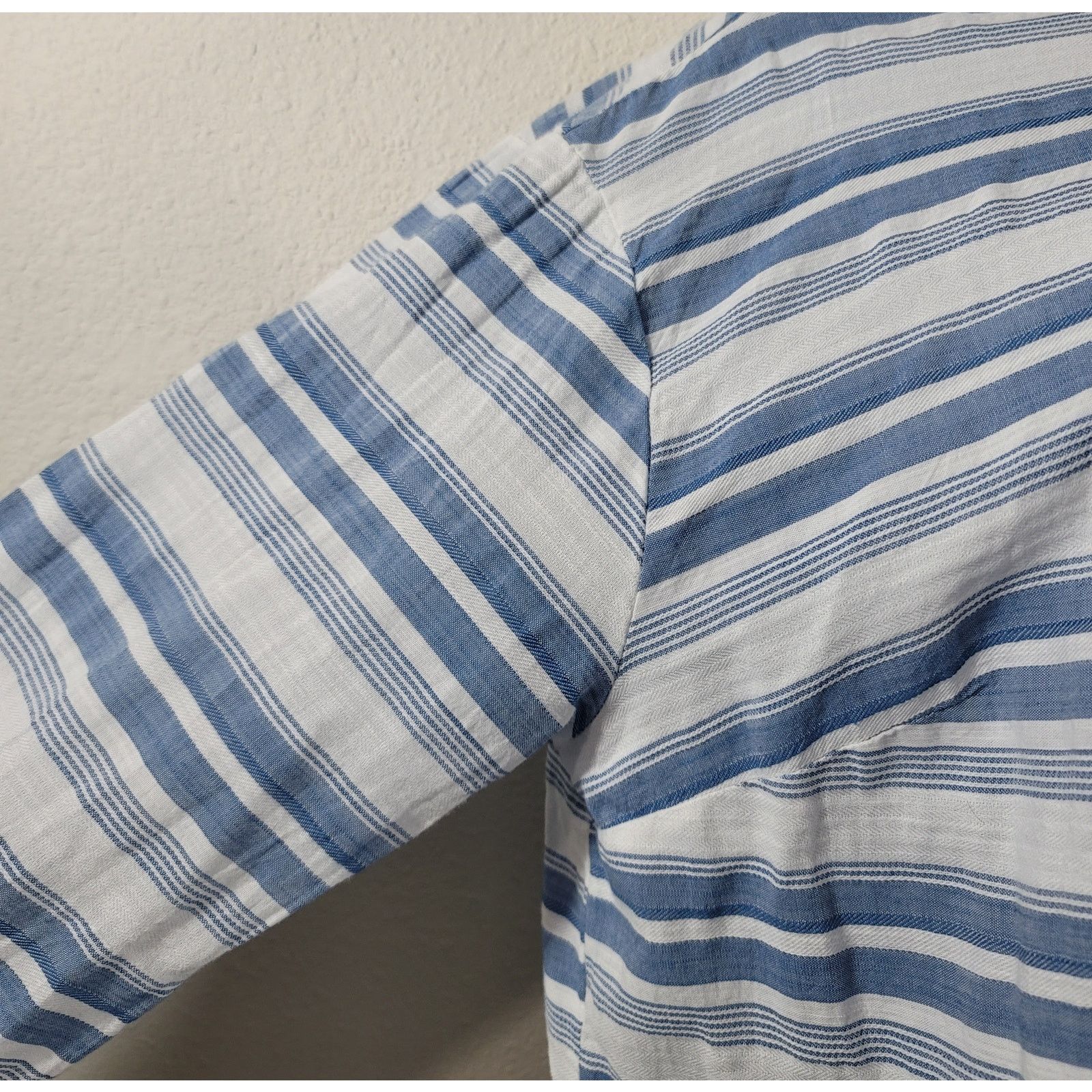 Other A New Day Blue White Striped Button Up Collard Top XXL Size XXL / US 16-18 / IT 52-54 - 6 Thumbnail