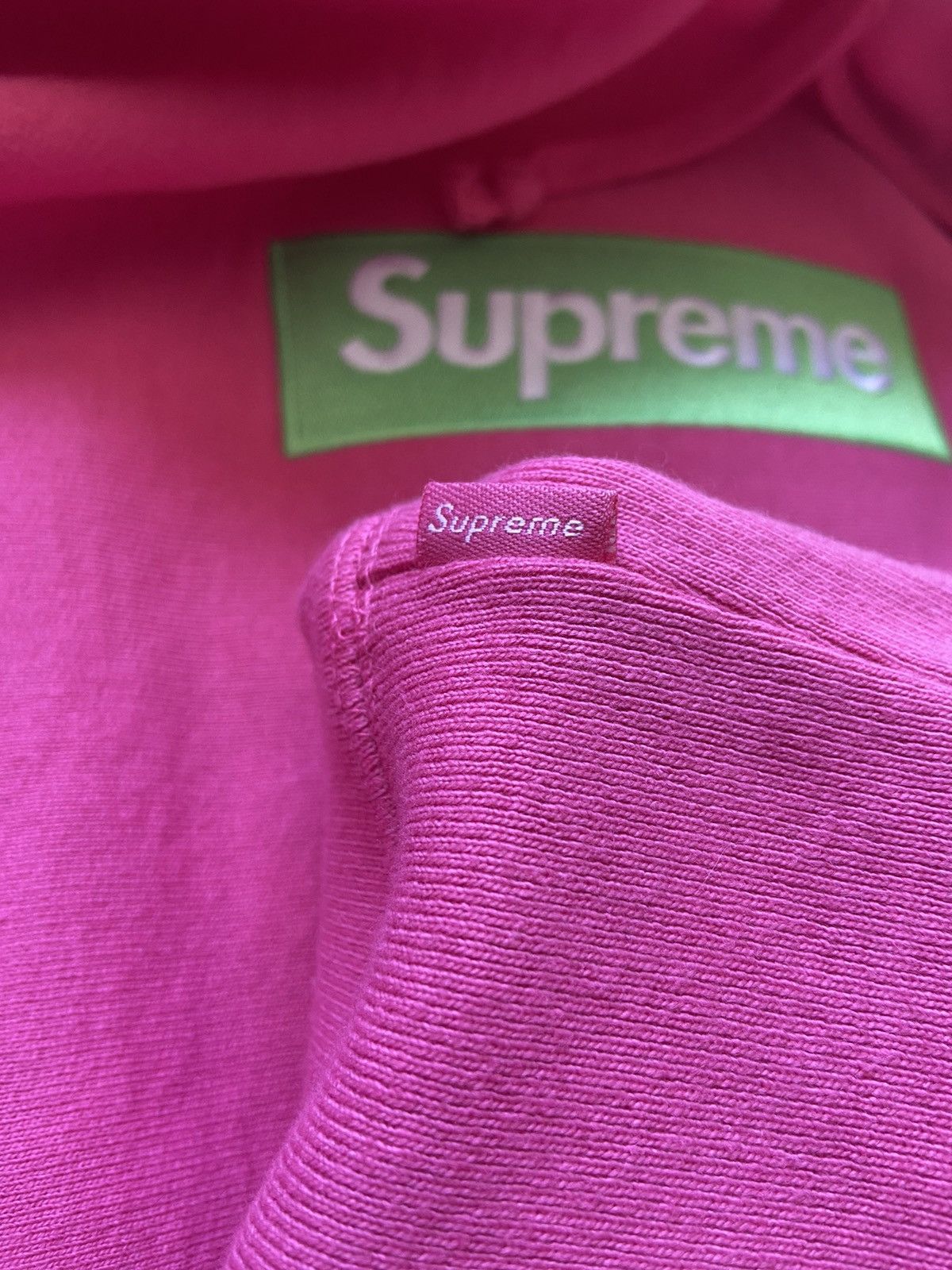 Supreme FW17 Magenta Lime Box Logo Hoodie Size US XL / EU 56 / 4 - 4 Thumbnail