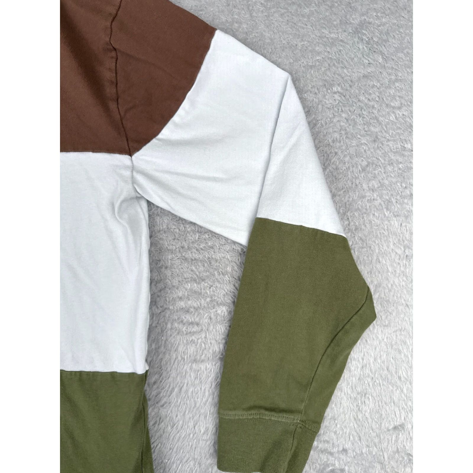 Rsq RSQ Polo Shirt Men Large Brown White Green Colorblock 100% Cotton Long Sleeve - Golf, Classic, Designer - Multicolor Mens Adult Large Polo Shirt Size US L / EU 52-54 / 3 - 2 Thumbnail