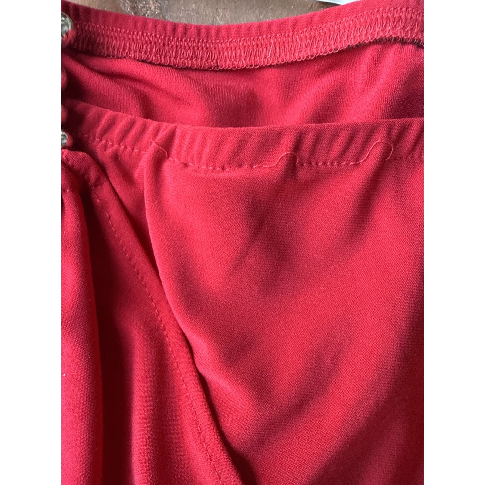 Vintage VINTAGE Cache Blouse Cocktail Mini Dress Women L Red Beaded Straps Scraps: NWT Size L / US 10 / IT 46 - 6 Thumbnail