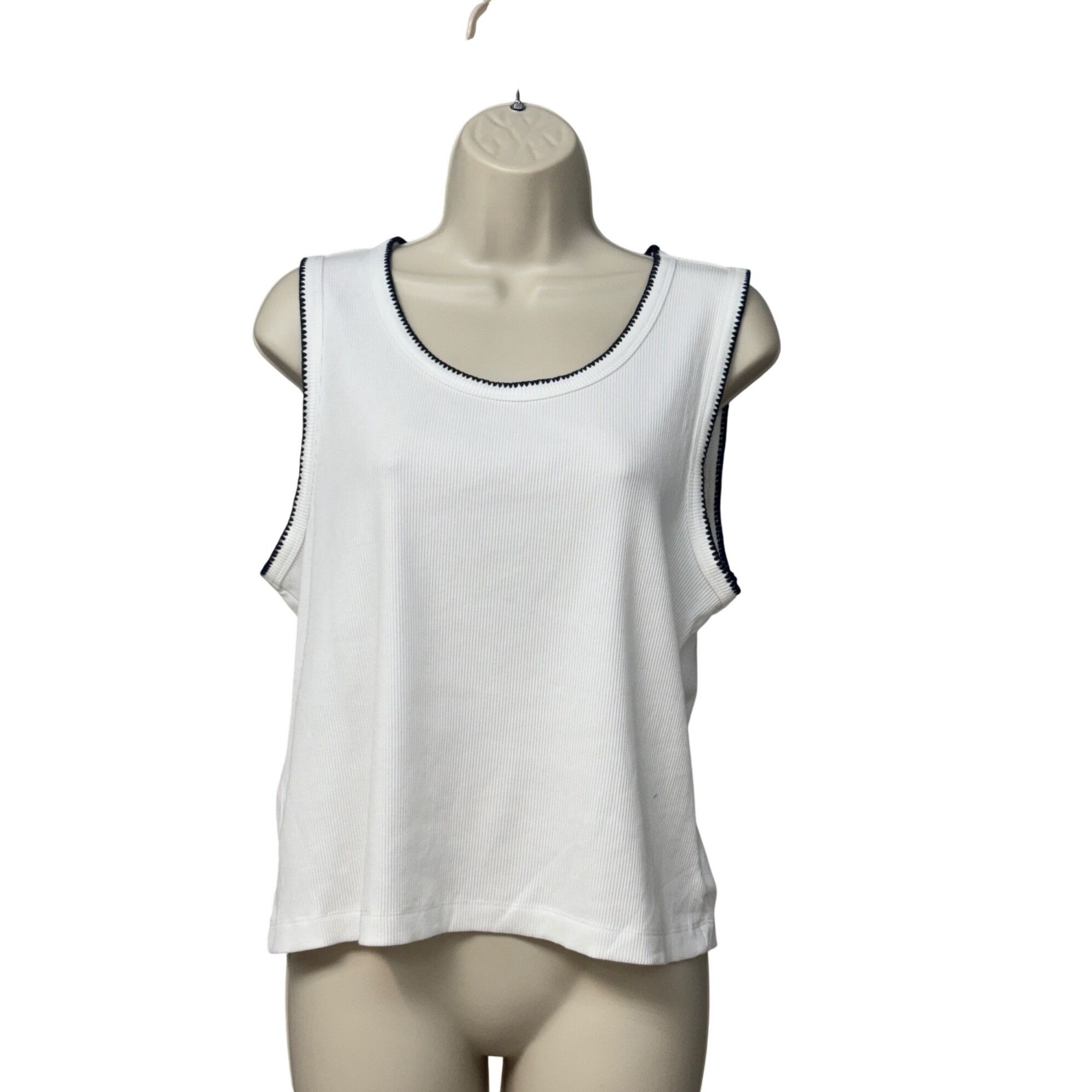 Cynthia Rowley Cynthia Rowley Sleeveless Ribbed Tank Top With Embridered N Size XL / US 12-14 / IT 48-50 - 9 Thumbnail