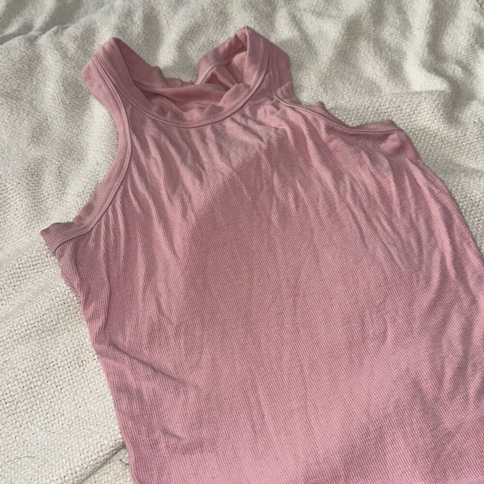 Other Pink Ribbed High-Neck Tank Top | Sz S Size S / US 4 / IT 40 - 3 Thumbnail