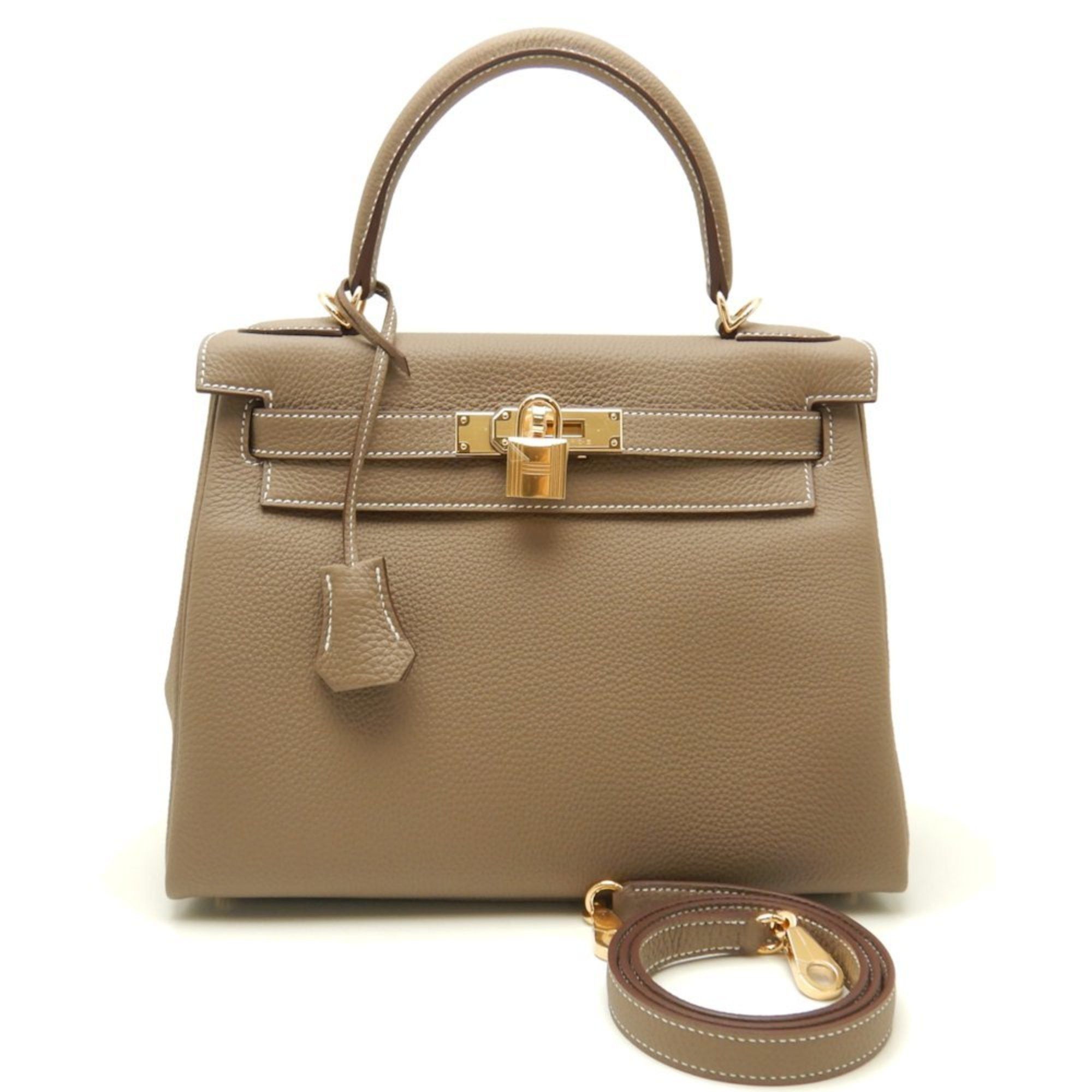 image of Hermes Kelly Hermes 28 Handbag Togo Etoupe X Gold Hardware 151571 in Etoupe Gray, Women's