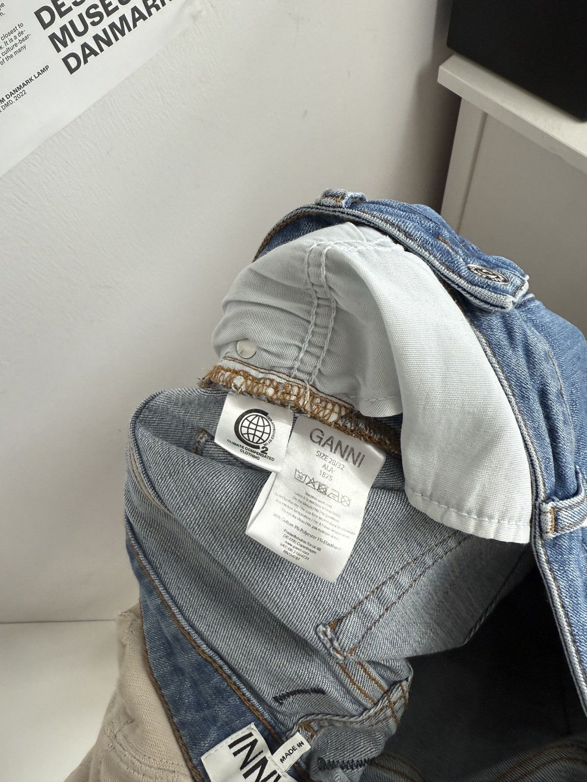 Ganni Ganni back logo slim fit denim pants 28x32 designer luxury Size 28" / US 6 / IT 42 - 8 Thumbnail