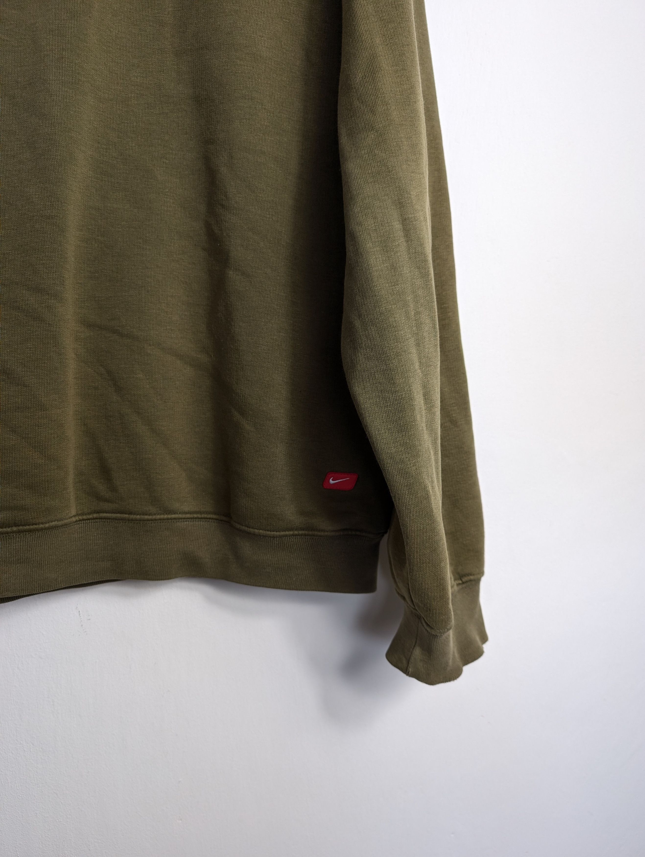 Nike Vintage Nike Hoodie Central Logo Olive Y2K Boxy Retro Baggy Size US M / EU 48-50 / 2 - 6 Thumbnail