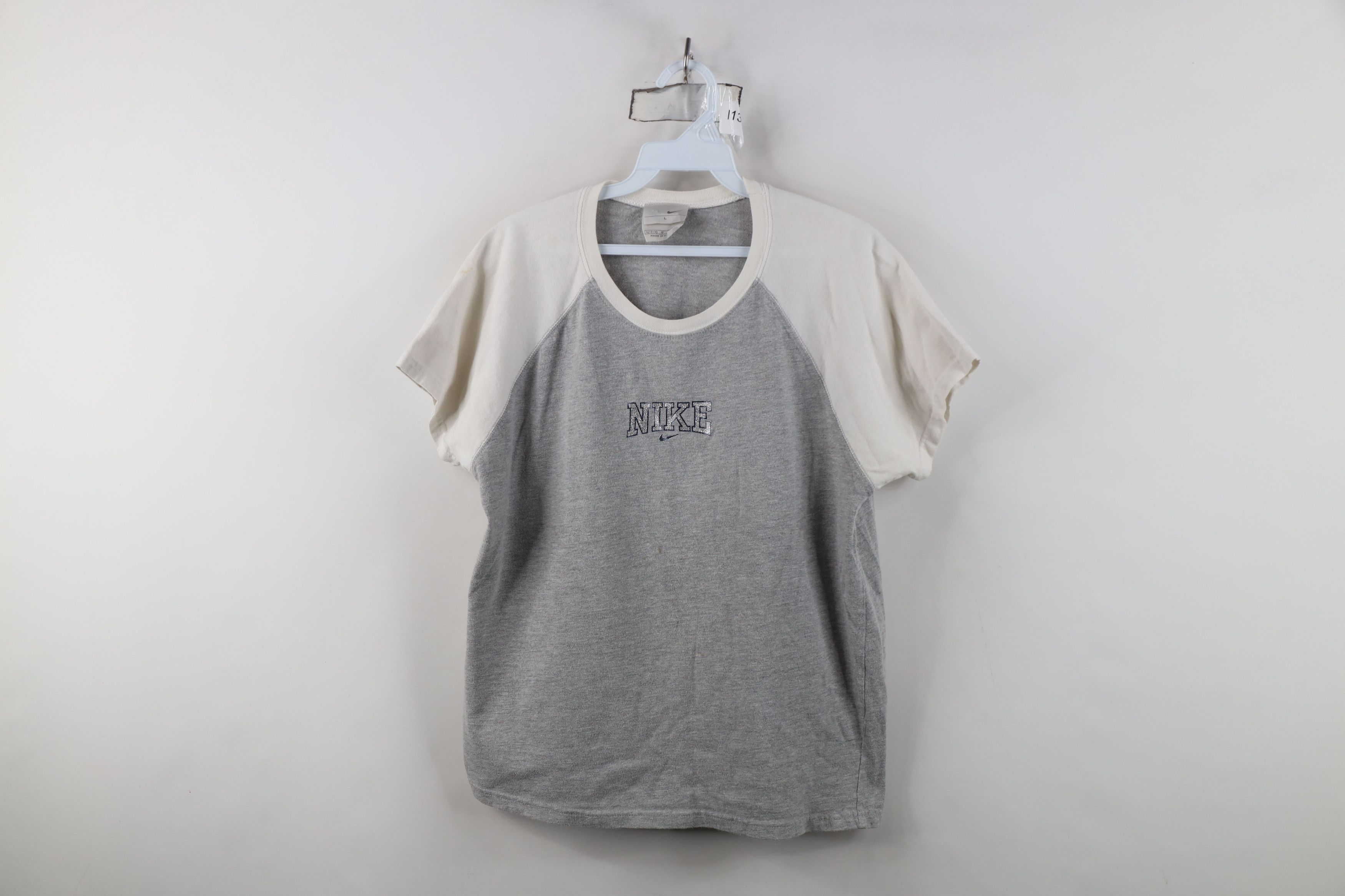 Nike Vintage Y2K Nike Scott Center Swoosh Crop Raglan T-Shirt Size L / US 10 / IT 46 - 1 Thumbnail