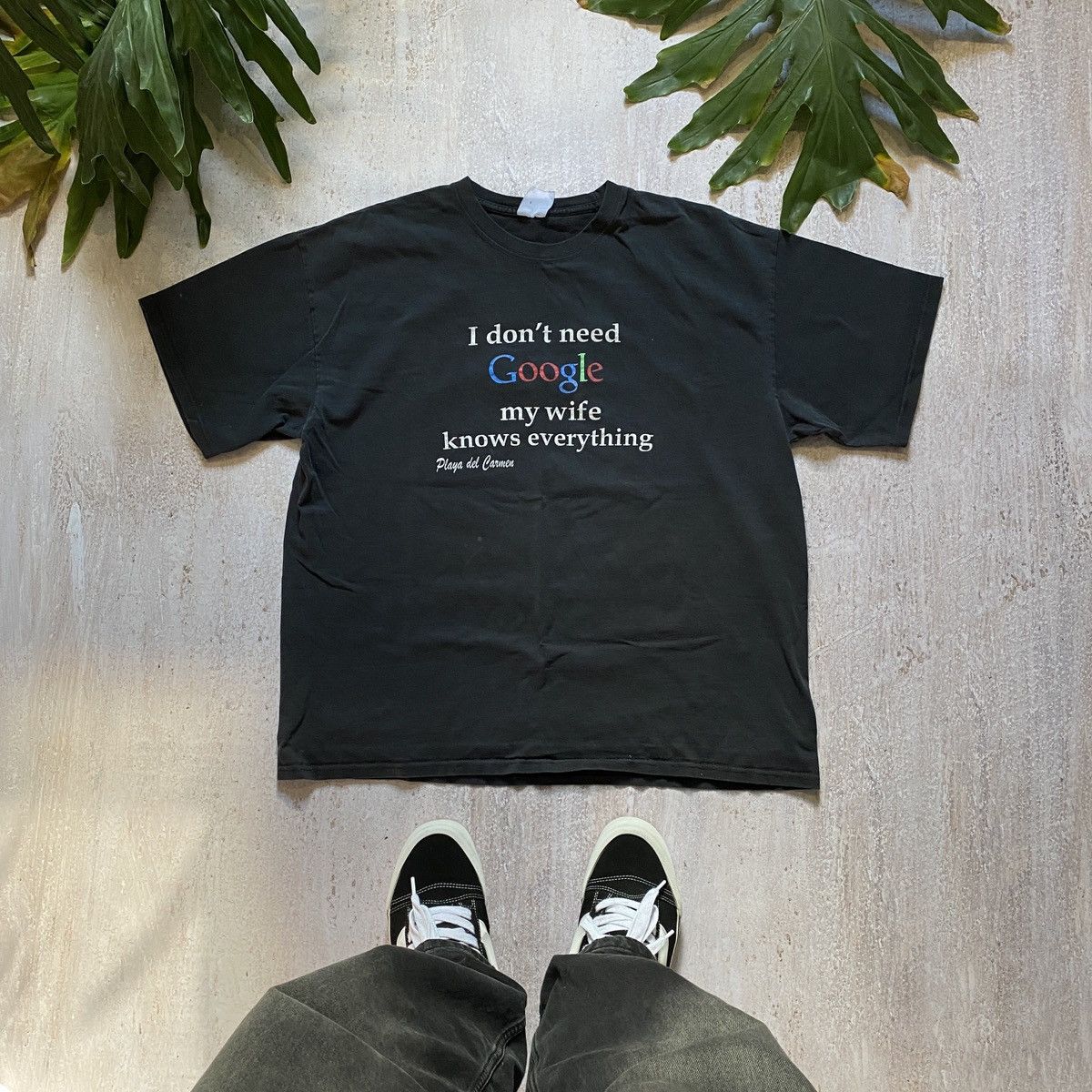 Vintage VINTAGE Y2K I DONT NEED GOOGLE AMAZING FADED HUMOR TEE 116 Size US XL / EU 56 / 4 - 1 Thumbnail