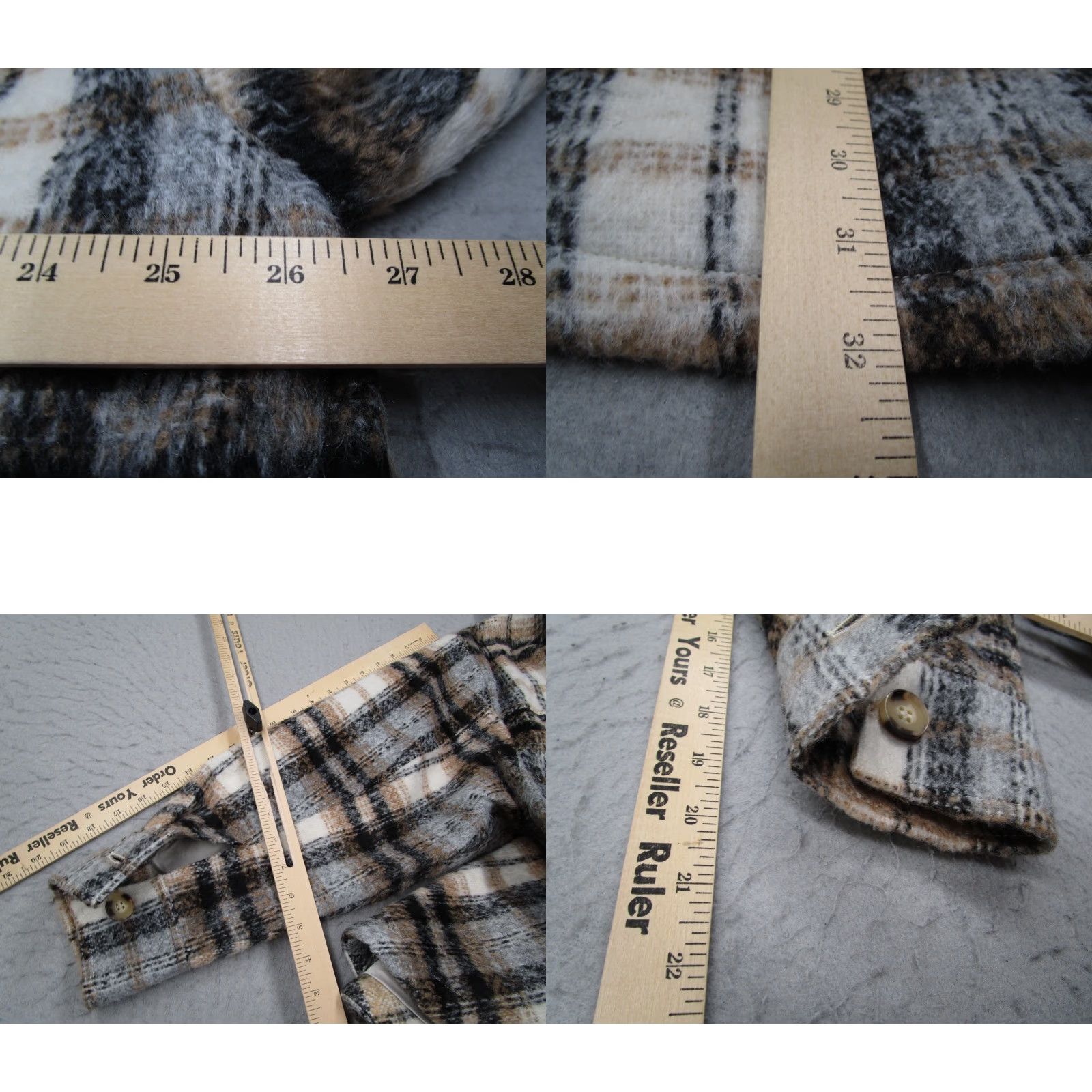 Good American Good American Jacket Women Size 3 Gray Oversized Wool Blend Shacket Plaid Button Up Women Size XS / US 0-2 / IT 36-38 - 8 Thumbnail