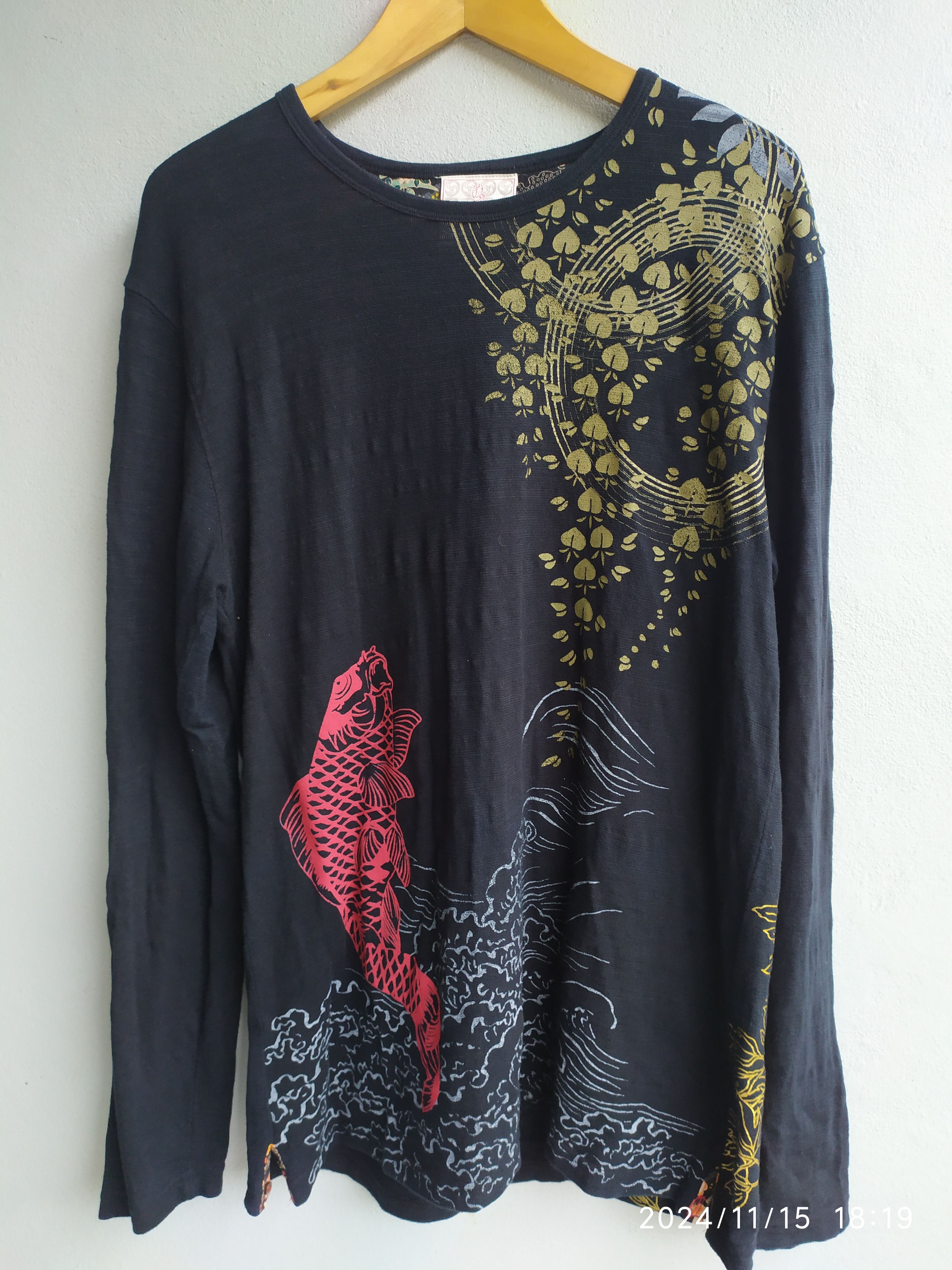 If Six Was Nine × Japanese Brand VINTAGE JAPANESE SUKAJAN KOI LONG-SLEEVED SHIRT Size US XL / EU 56 / 4 - 1 Thumbnail