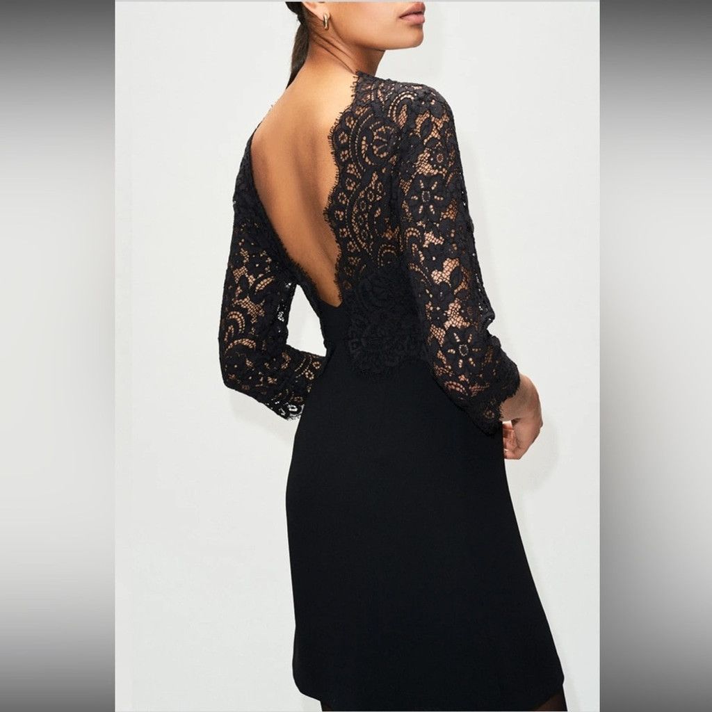 Other CLAUDIE PIERLOT Lace LBD Coktail Office Black Minj Dress 38 Size M / US 6-8 / IT 42-44 - 1 Thumbnail