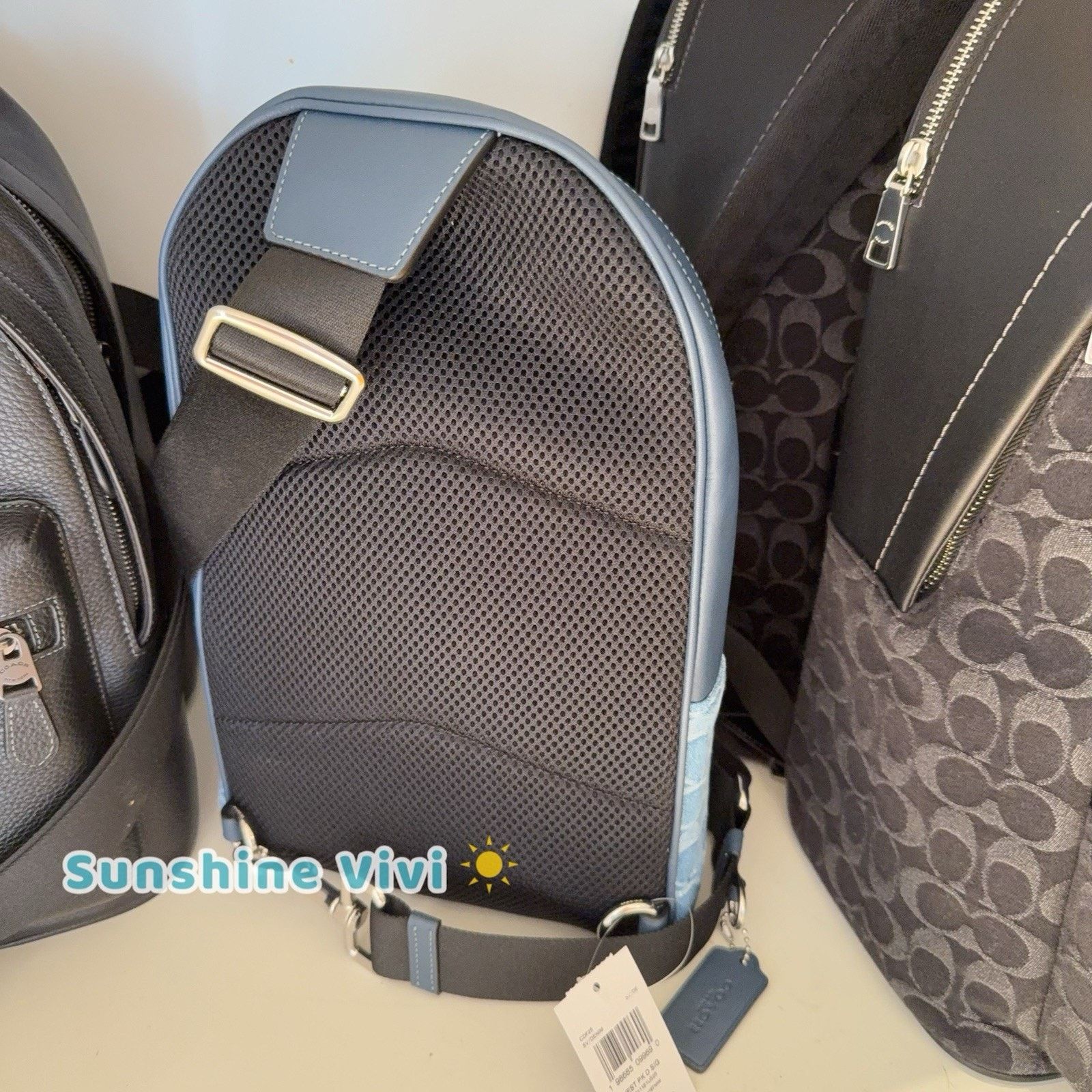 Coach NWT Coach MEN'S West Pack Signature Denim CDF25 Silver DENIM Size ONE SIZE - 5 Thumbnail