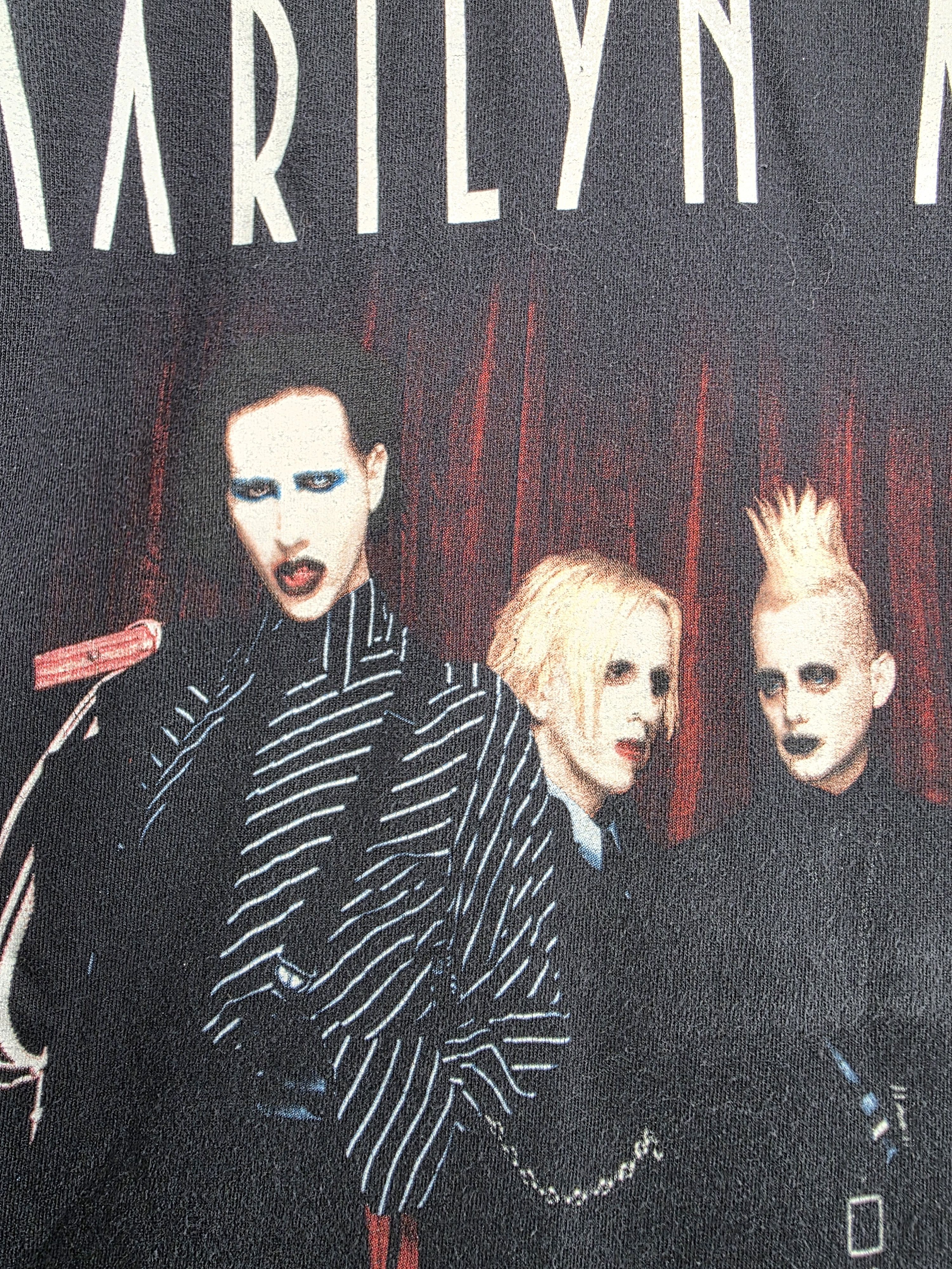 Band Tees × Marilyn Manson × Vintage 2003 Marilyn Manson Mobscene XL 23" 29" Size US XL / EU 56 / 4 - 4 Thumbnail