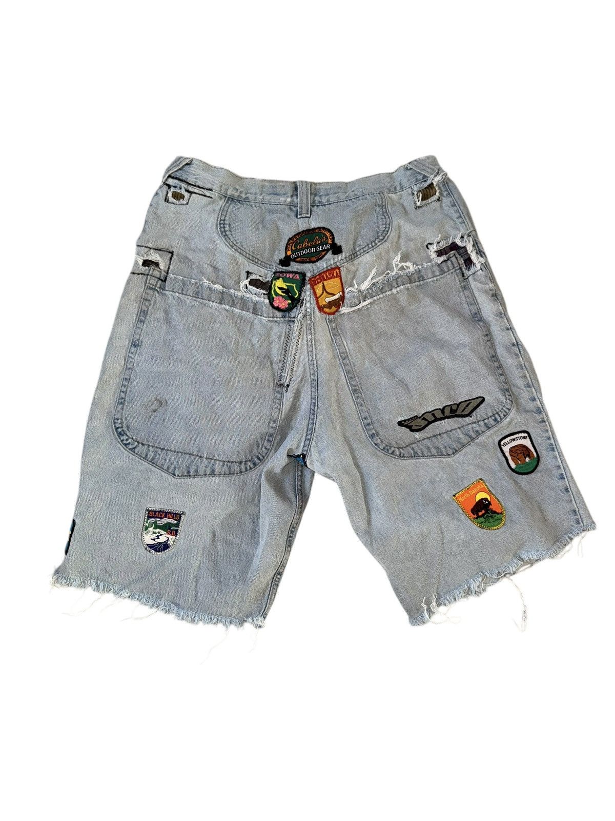 JNCO VTG 90s JNCO JEANS Shorts CRAZY PATCHWORK DISTRESSED BAGGY Size US 40 / EU 56 - 9 Thumbnail