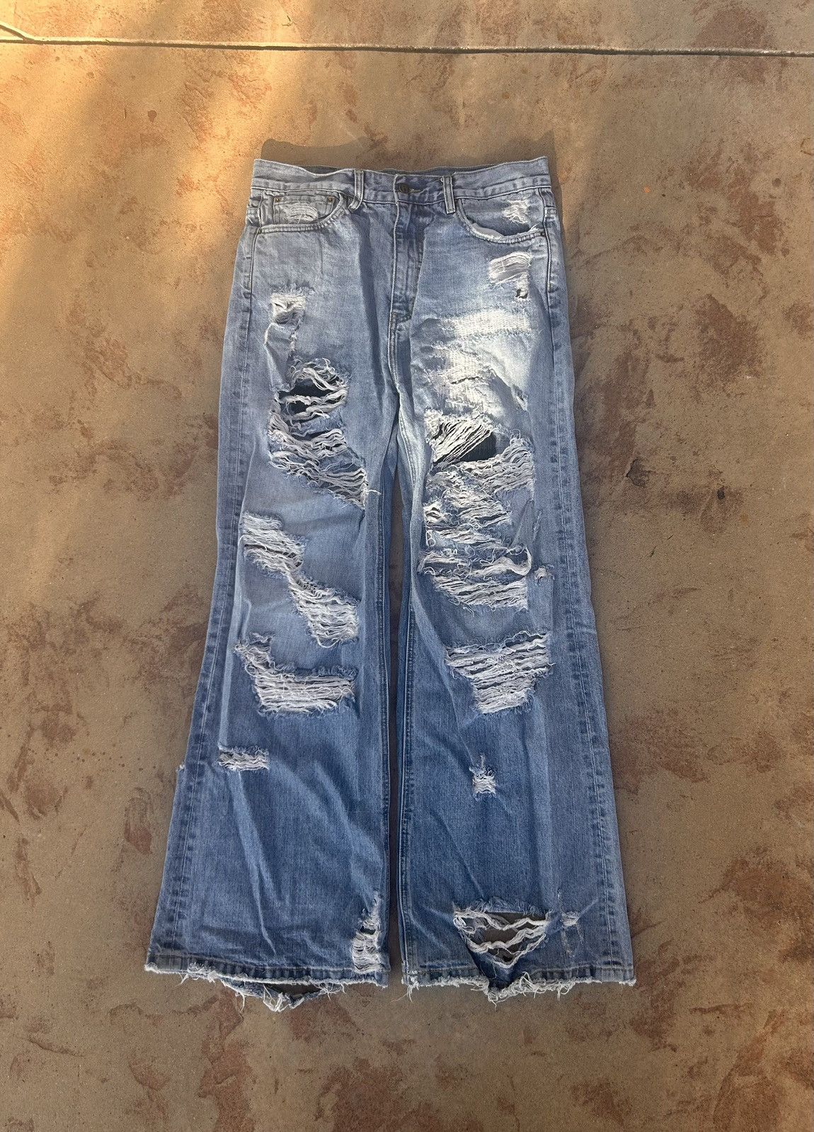 Other HandMade Rust “Battle Denim” Distressed Baggy Jeans | Grailed