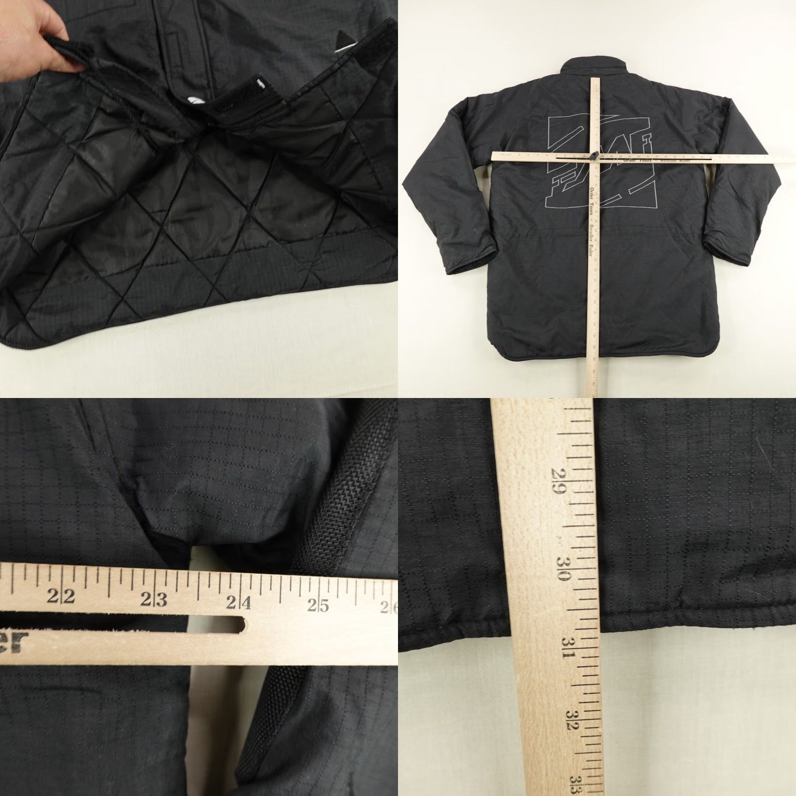 Vintage FMF Jacket Mens Medium Quilted Lined Racing Riding Polyester Black Zip Pockets Stand-Up Collar 1990s Biker Gift Size US M / EU 48-50 / 2 - 8 Thumbnail