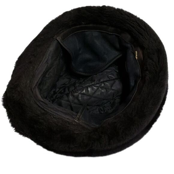 Vintage Vintage Cossack Hat Fedora Folded Hat Faux Fur Feather Size ONE SIZE - 3 Thumbnail