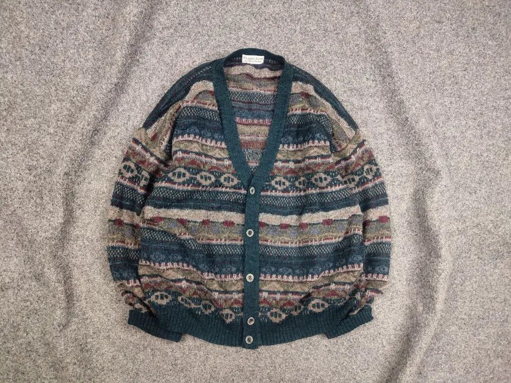 Japanese Brand Vintage Japan coogi Style Wool Blend sweater Cardigan Y2K Size US L / EU 52-54 / 3 - 1 Thumbnail