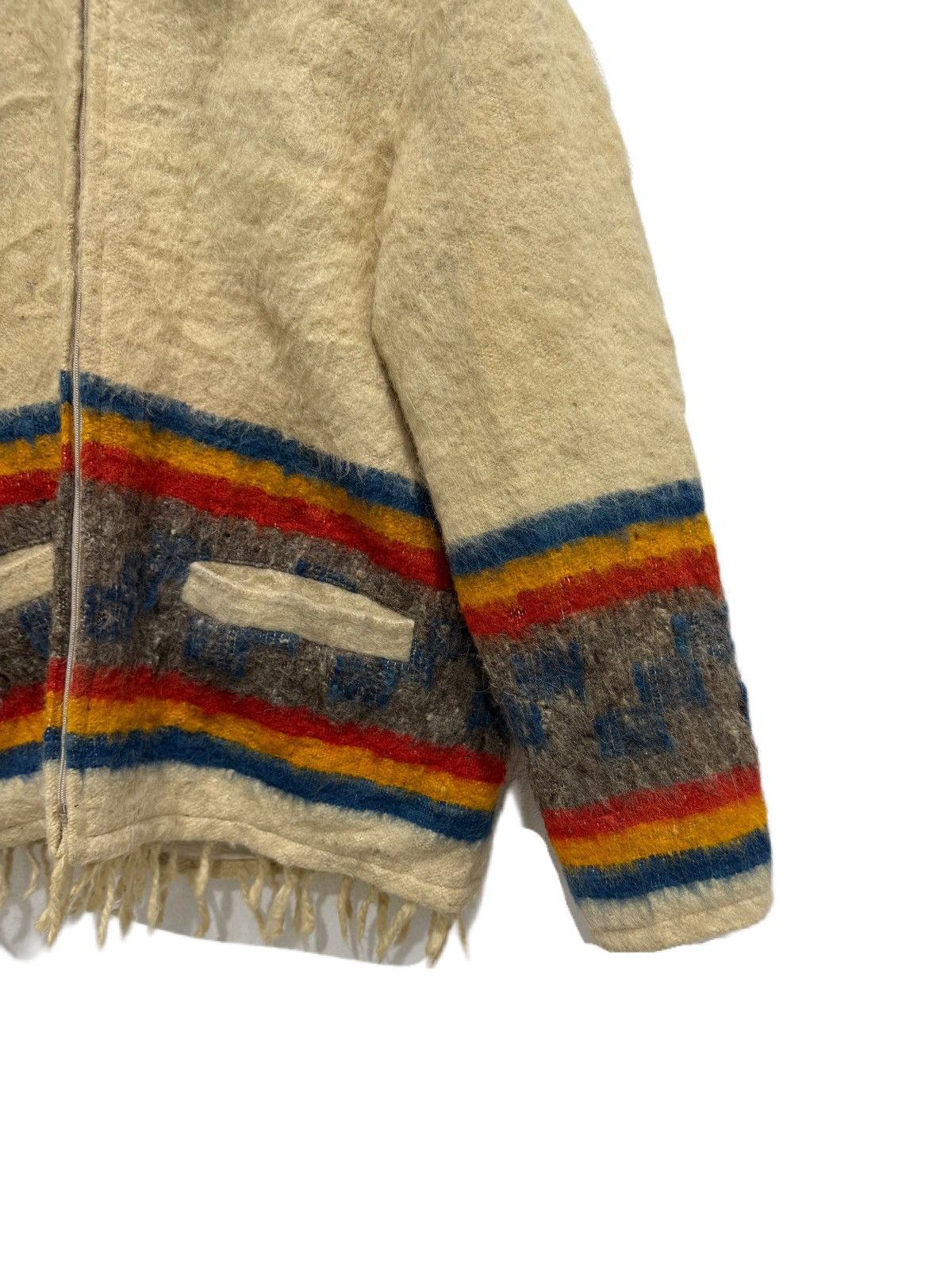 Vintage La Cional Vintage Southwestern Woven Wool Zip Jacket Fringe Size US L / EU 52-54 / 3 - 3 Thumbnail