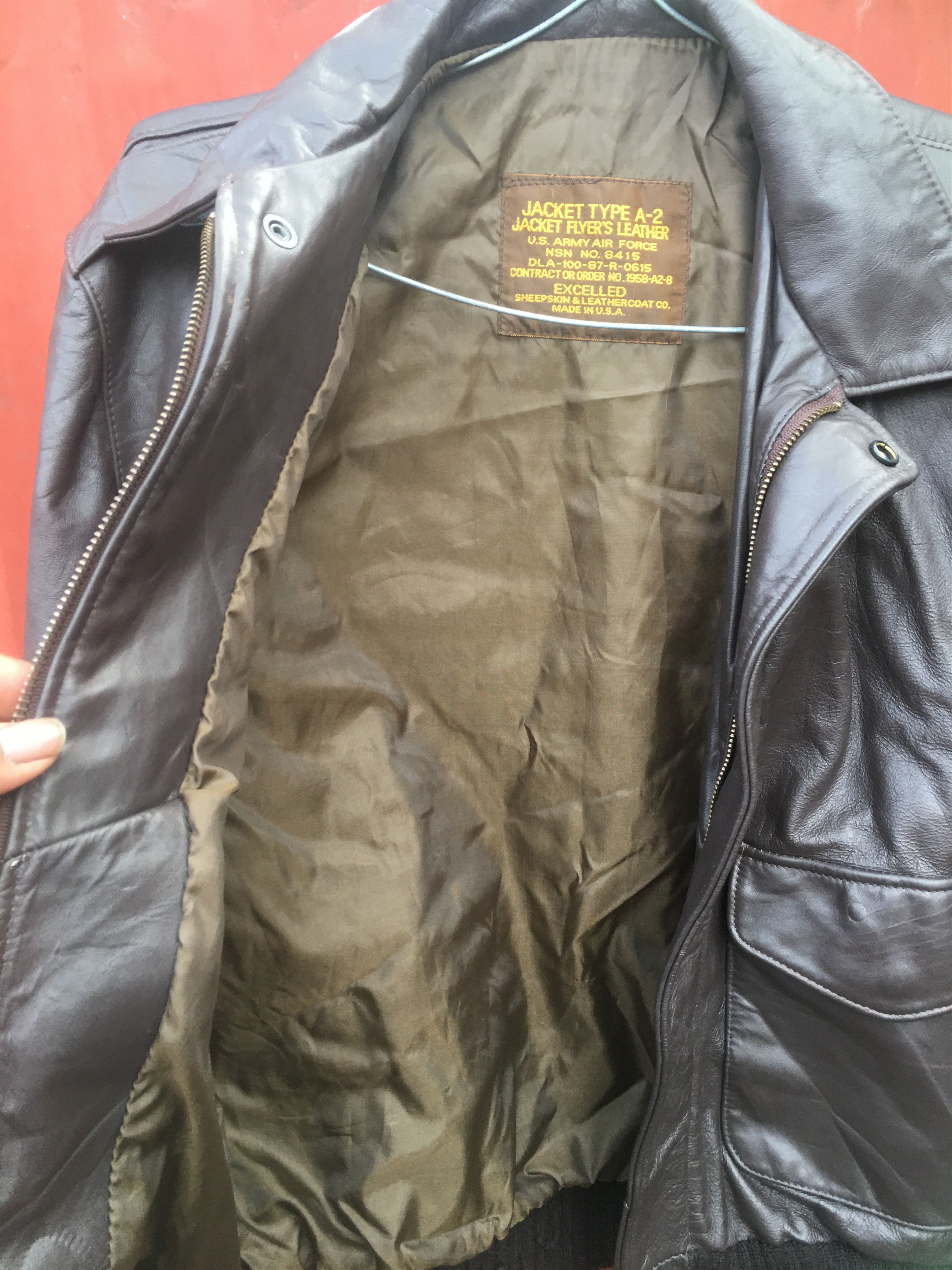 Other U.S Army Air force TYPE A-2 Brown Bomber Leather Jacket Size US S / EU 44-46 / 1 - 4 Thumbnail