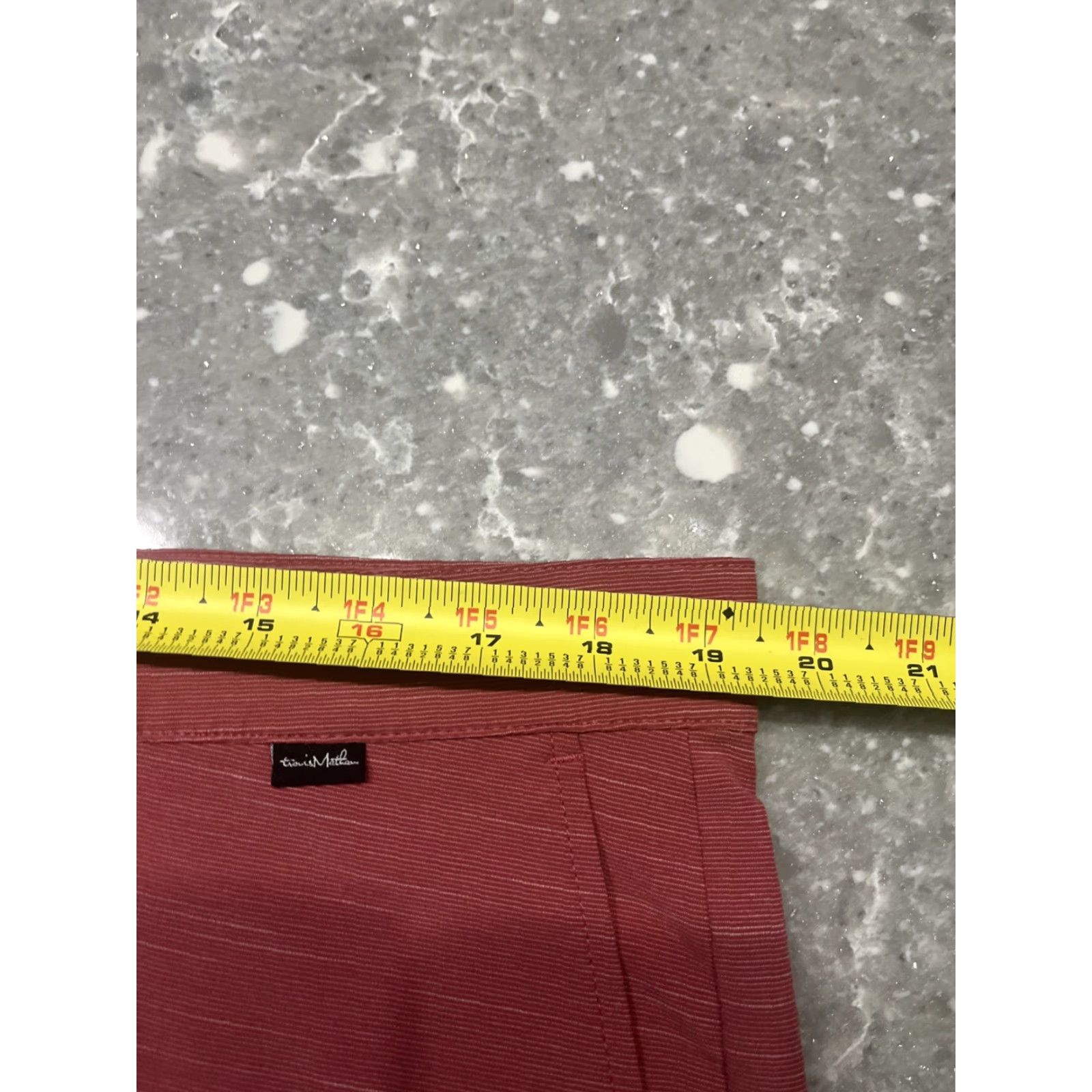TravisMathew Travis Mathew Golf Shorts Mens 38 Red Chino 9" Inseam Lightweight Stretch Pockets Casual Travel Regular Front Flat Solid Size US 38 / EU 54 - 4 Thumbnail