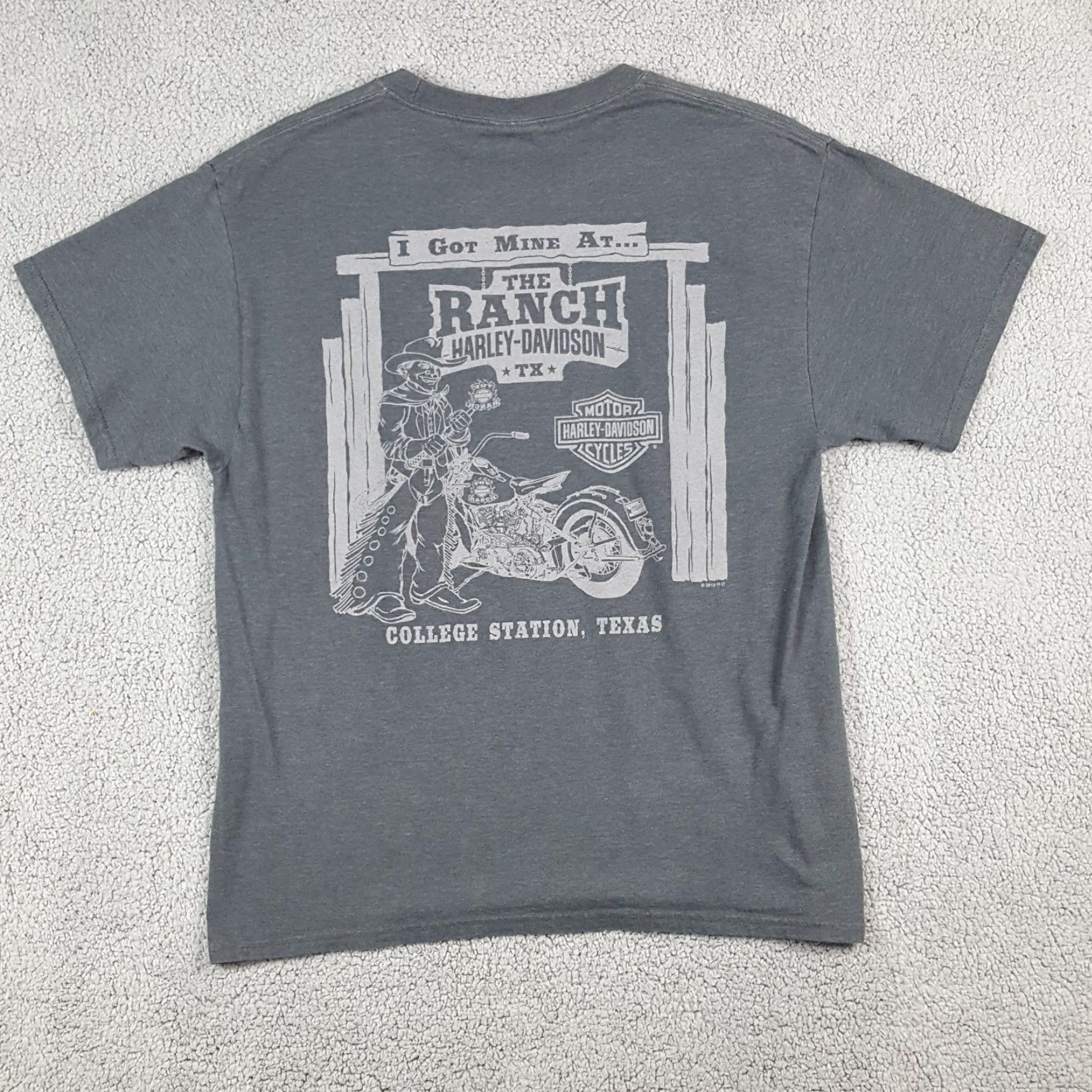 Harley Davidson VINTAGE Harley-Davidson Ride Texas Skull Biker T-Shirt Men's Large Gray 00s Motorcycle Retro Size US L / EU 52-54 / 3 - 4 Thumbnail